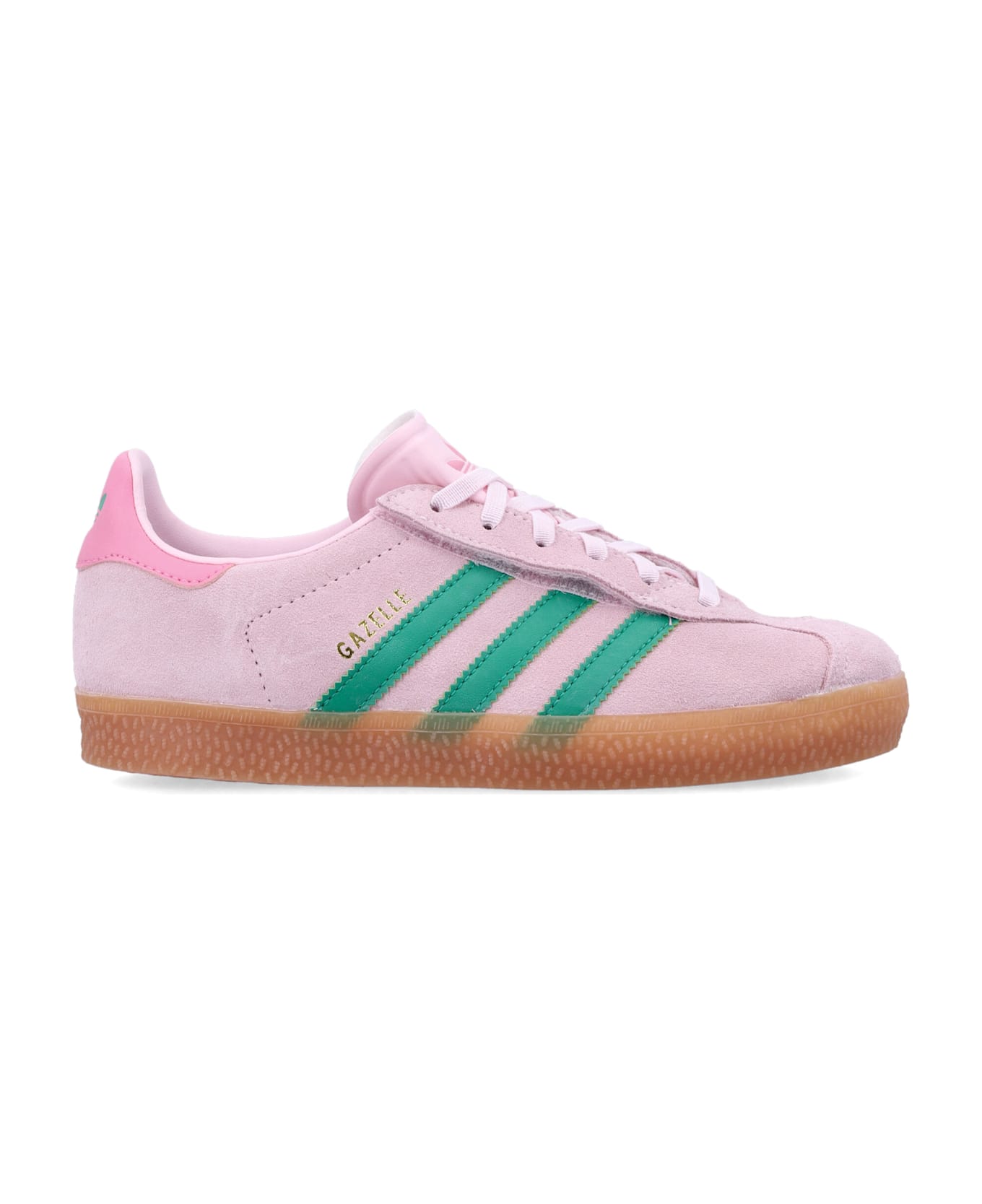 Adidas Originals Kid - Adidas Gazelle With Elastic Lace - PINK/GREEN