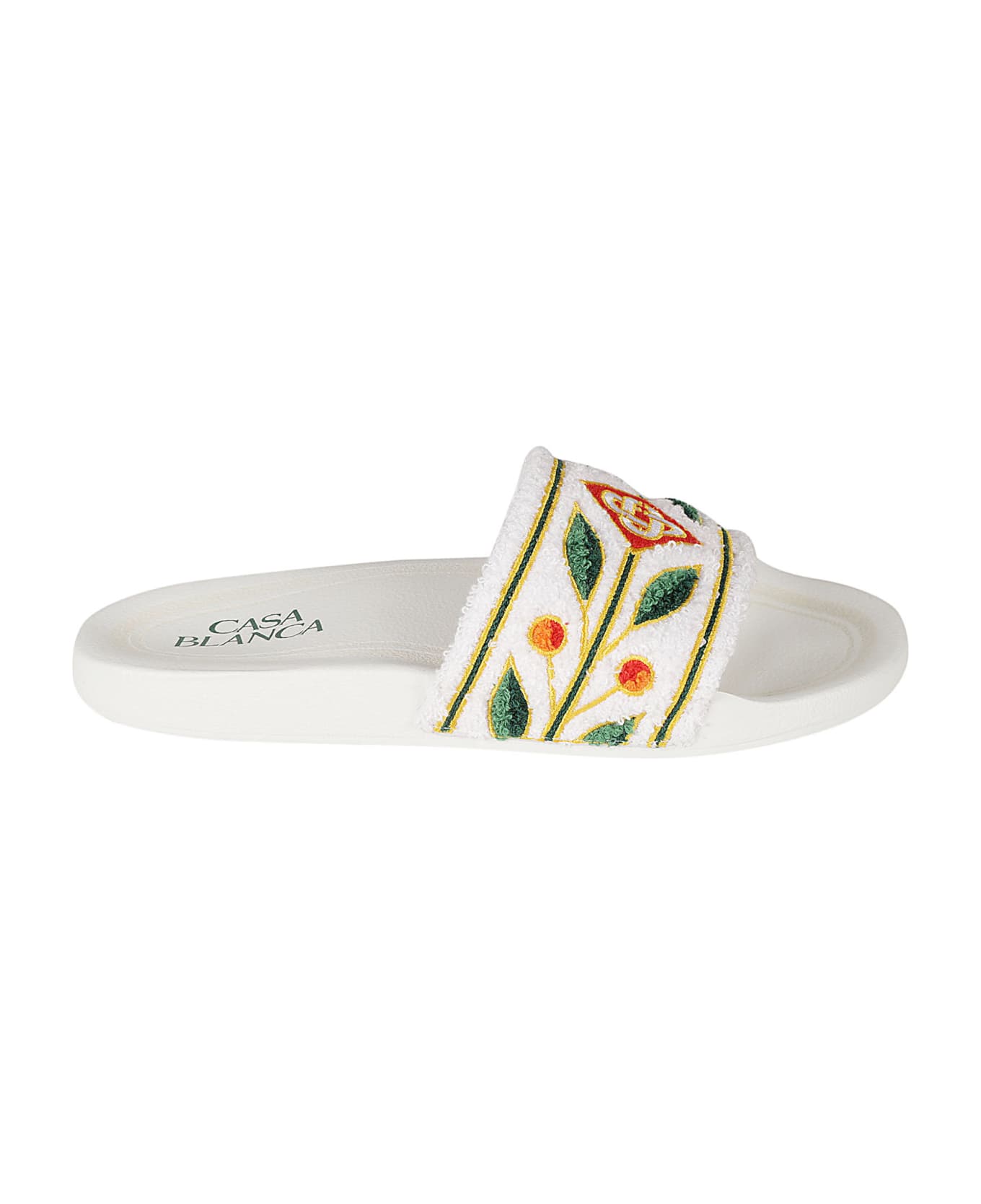 Casablanca Embroidered Terry Sliders - White その他各種シューズ