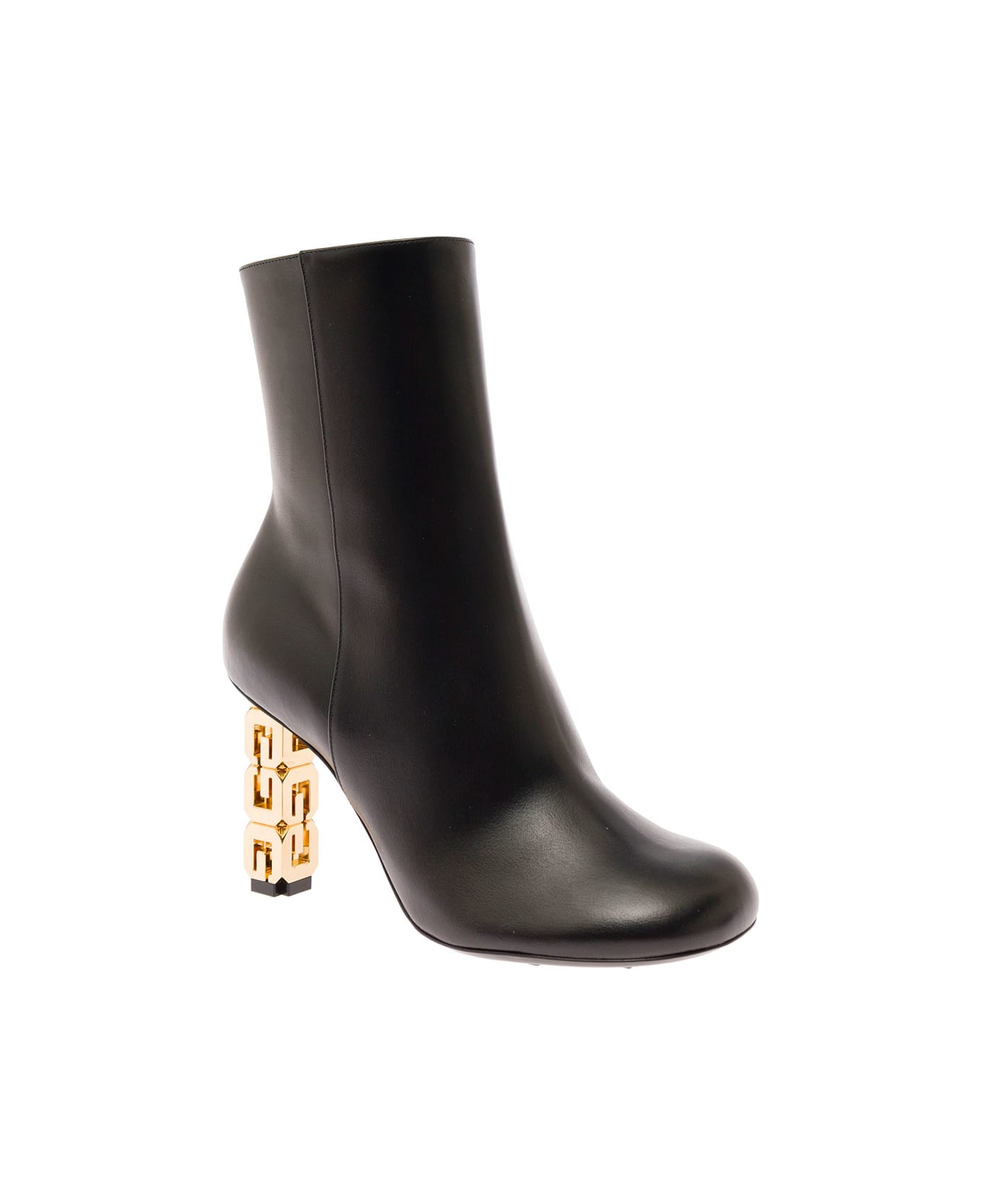 Givenchy G Cube Ankle Boots With Gold-tone Logo Heel - Black