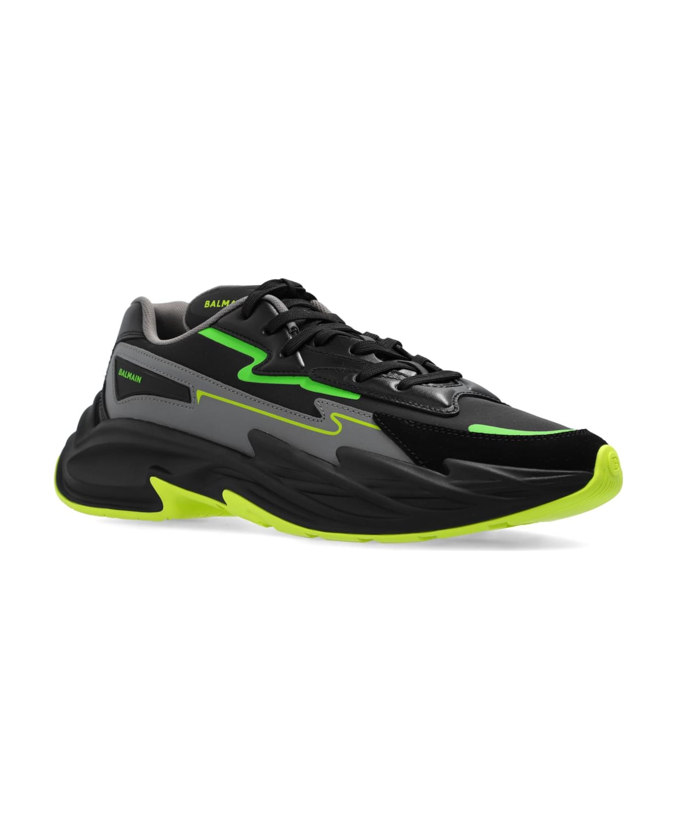 Balmain Sports Shoes - Eff Noir Vert Fluo