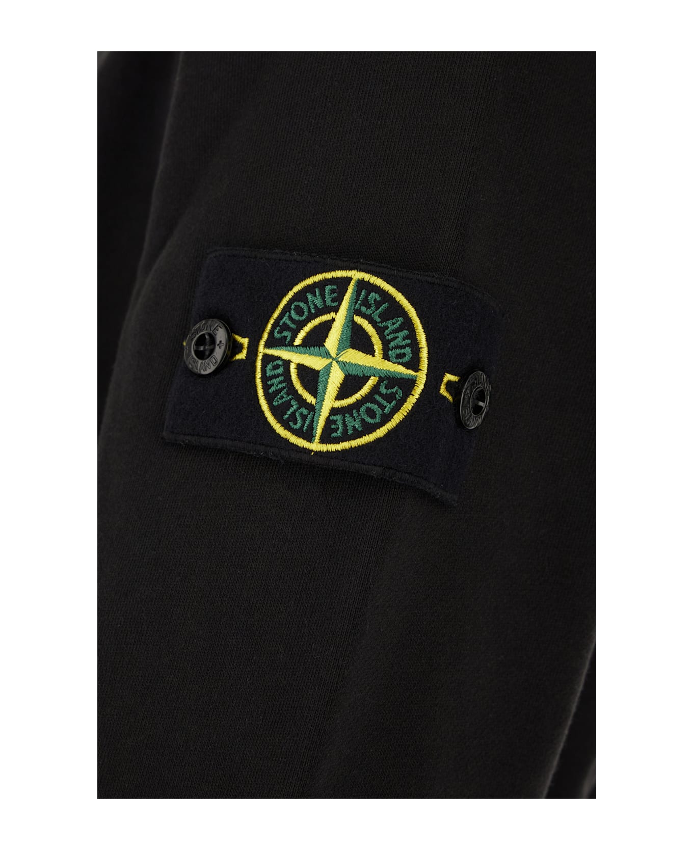 Stone Island Black Cotton Sweatshirt - BLACK フリース