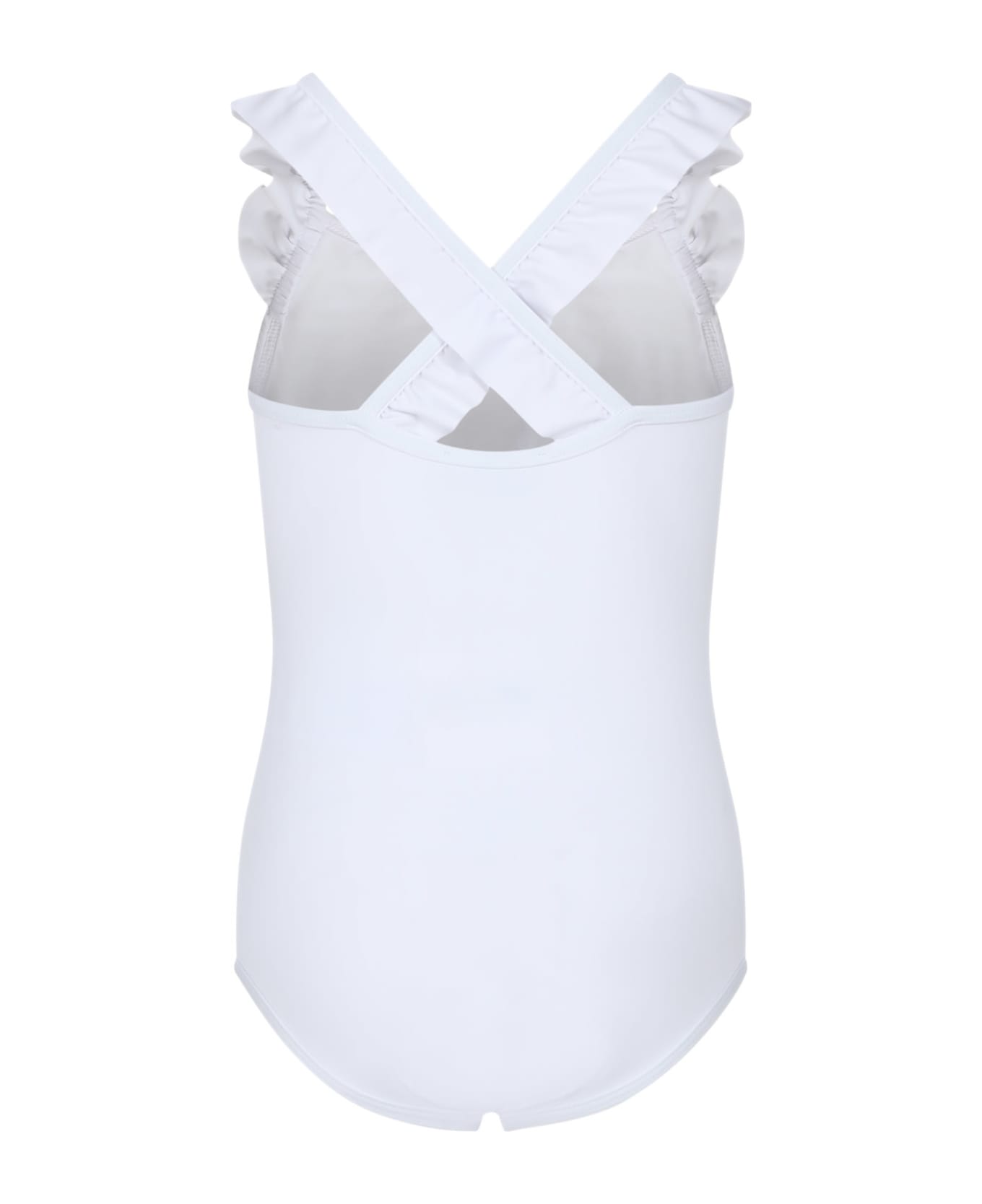 Moschino White One-piece Swimsuit For Baby Girl With Logo - White