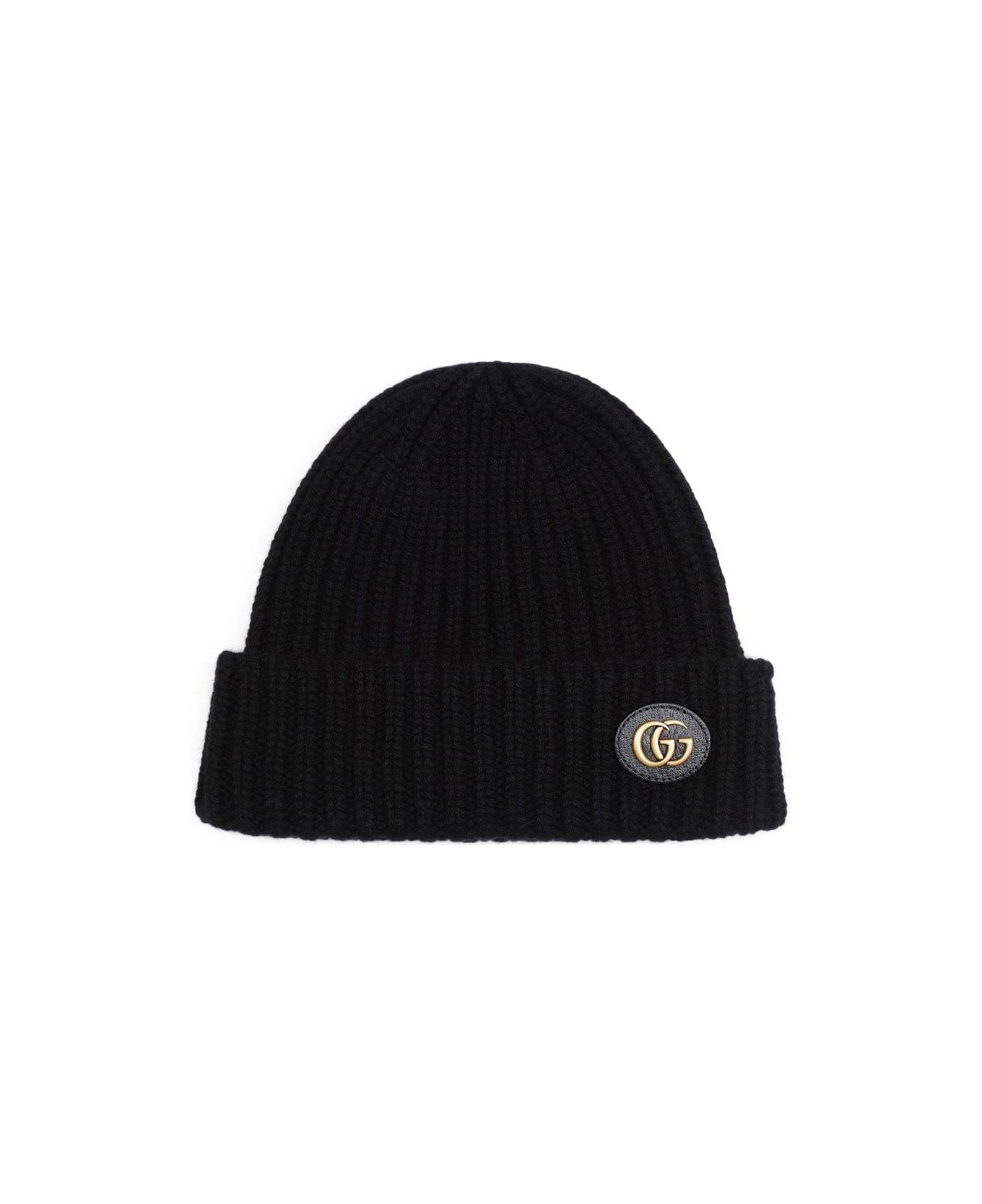 Gucci Double G Knitted Beanie - Black