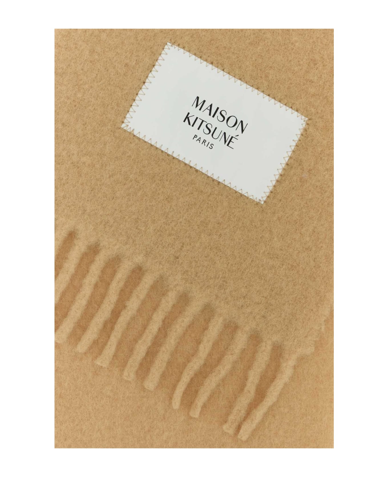 Maison Kitsuné Beige Alpaca Blend Scarf - CHAMOMILE