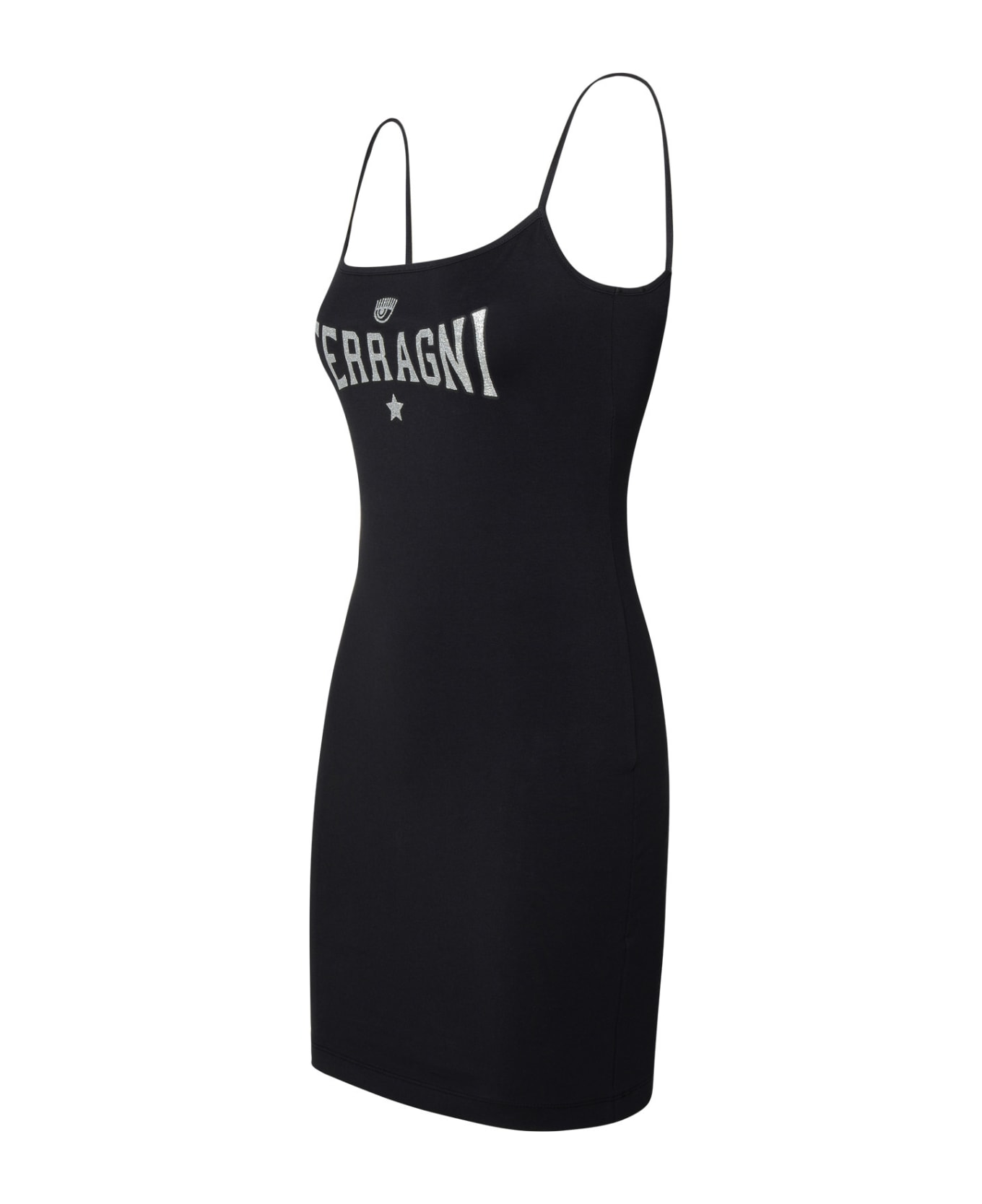 Chiara Ferragni Black Cotton Blend Dress - Black