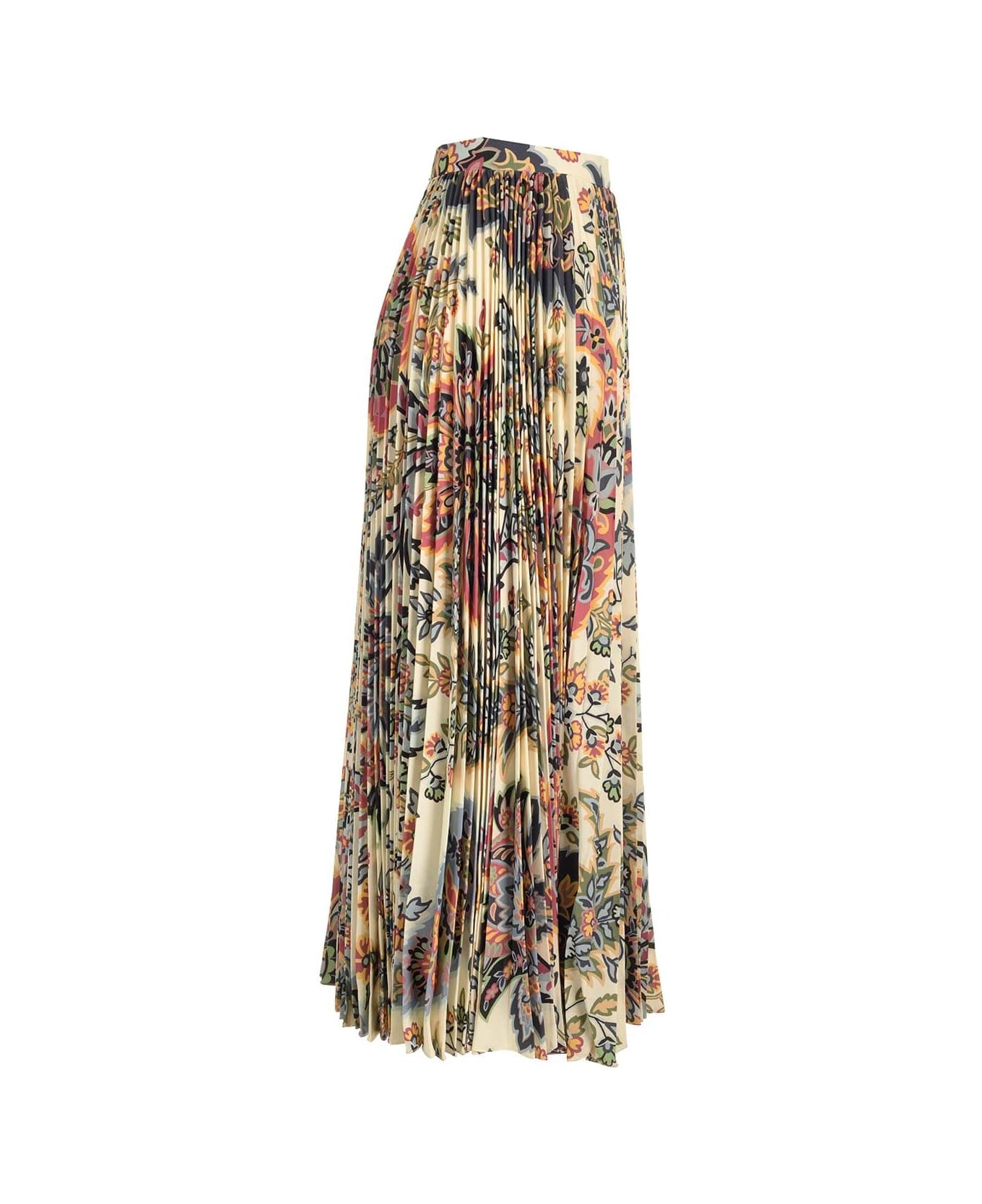 Etro Pleated Midi Skirt - STAMPA F.DO BEJGE