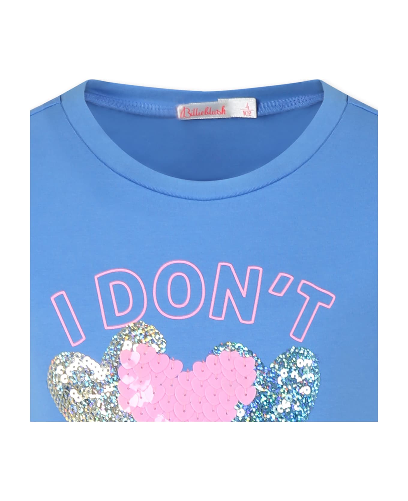 Billieblush Blue T-shirt For Girl With Hearts - Blue