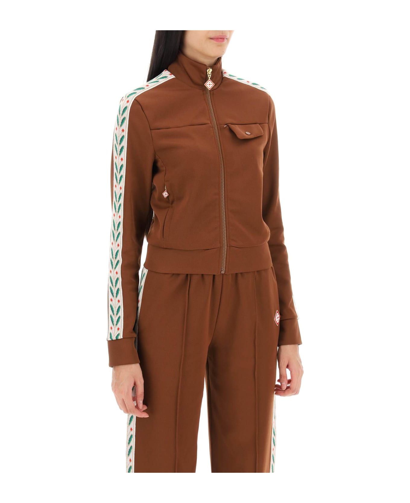 Casablanca Laurel Zip-up Sweatshirt - BROWN (Brown)