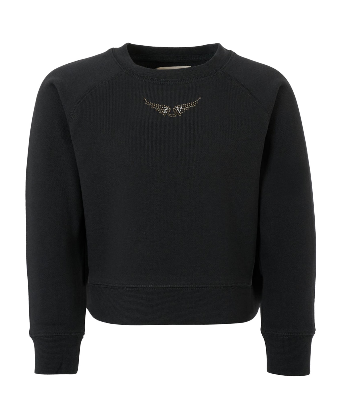 Zadig & Voltaire Black Sweatshirt For Girl With Writing - Black