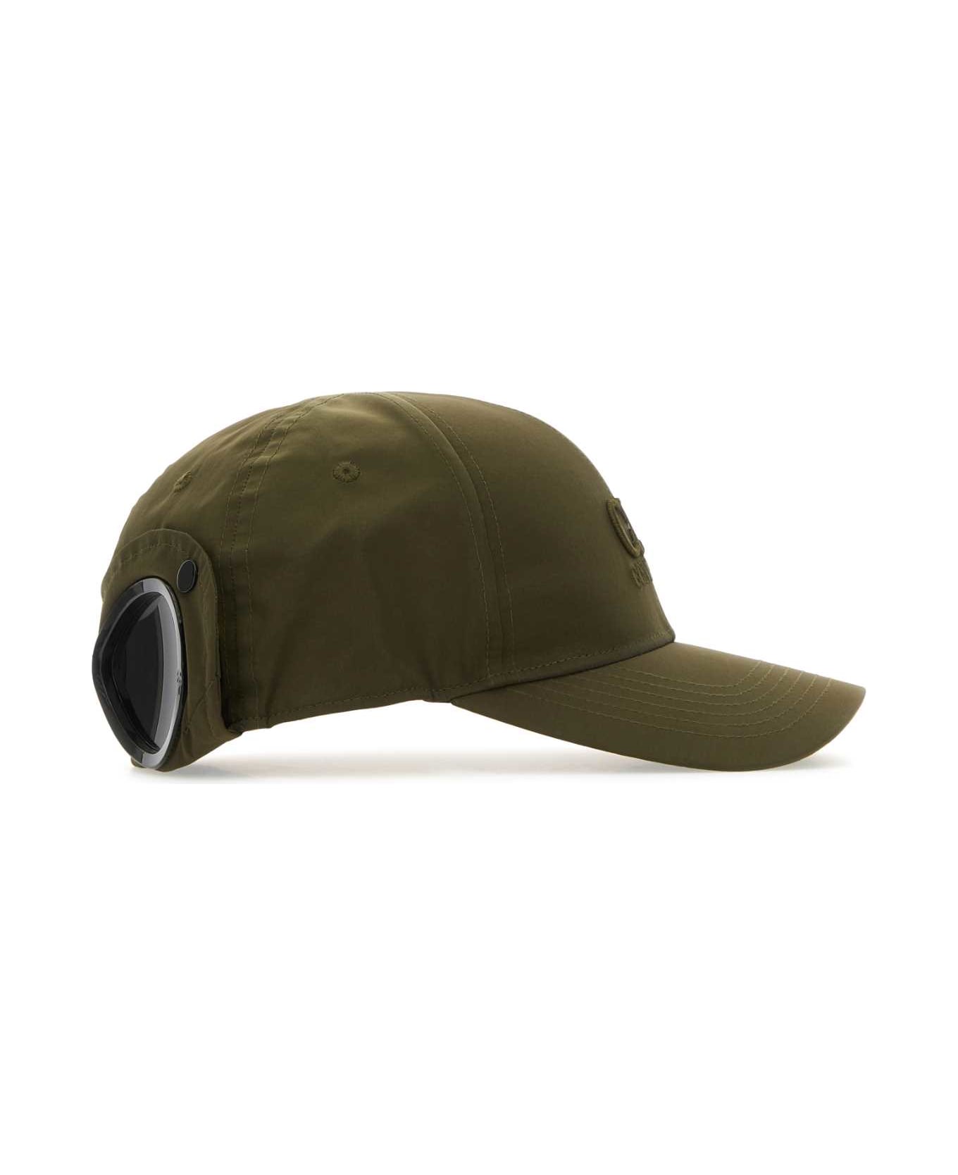 C.P. Company Army Green Nylon Baseball Cap - IVYGREEN 帽子