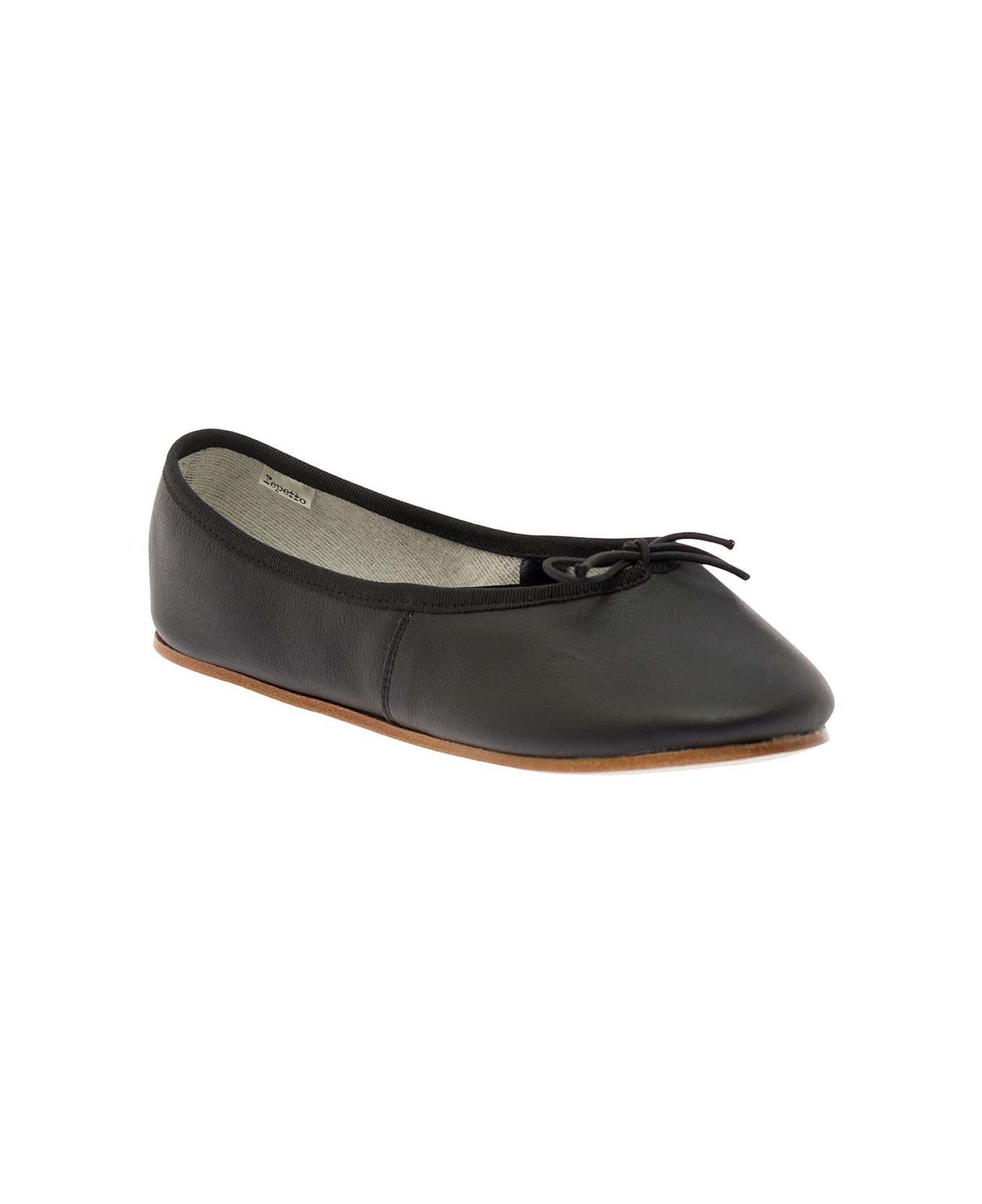 Repetto 'sofia' Black Ballet Flats With Ribbon In Leather Woman - Black フラットシューズ
