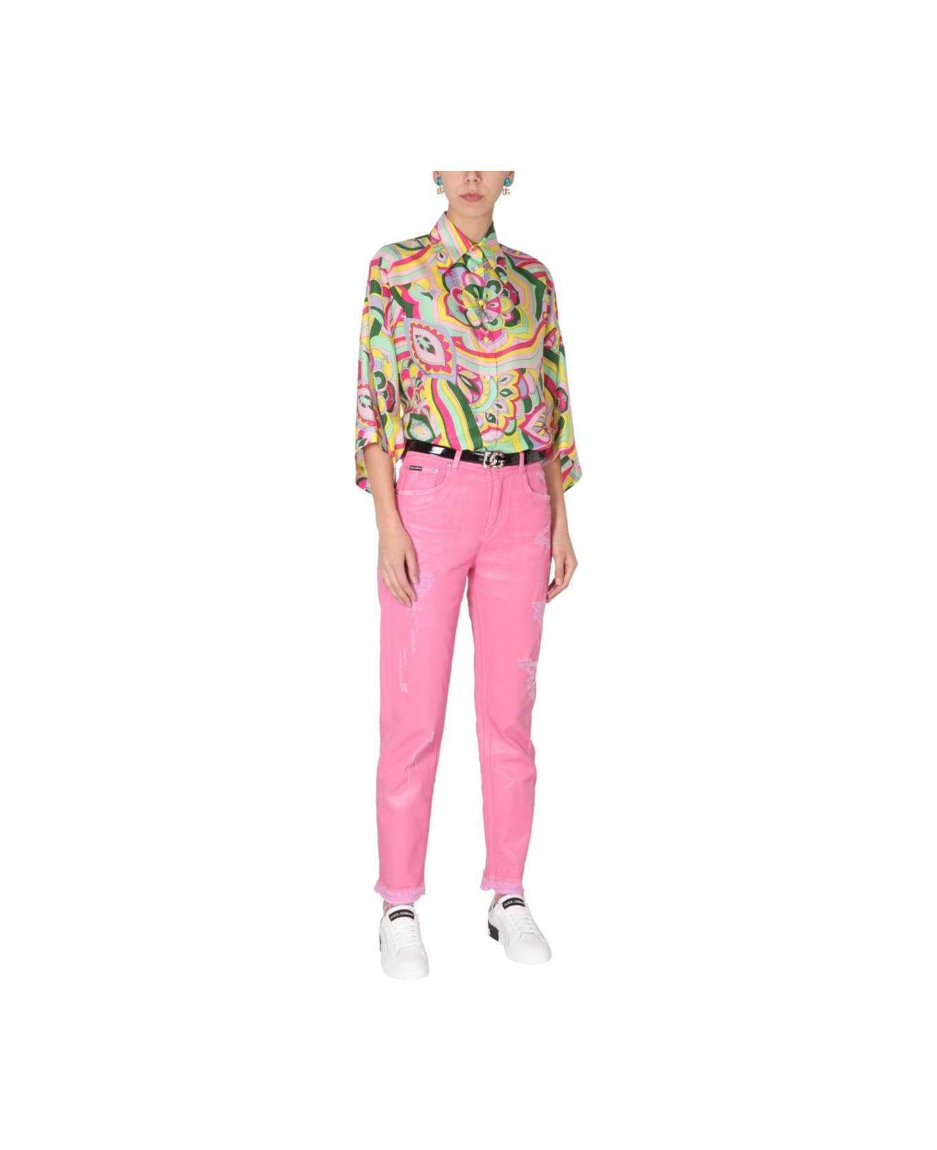 Dolce & Gabbana Loose Fit Jeans - FUCHSIA