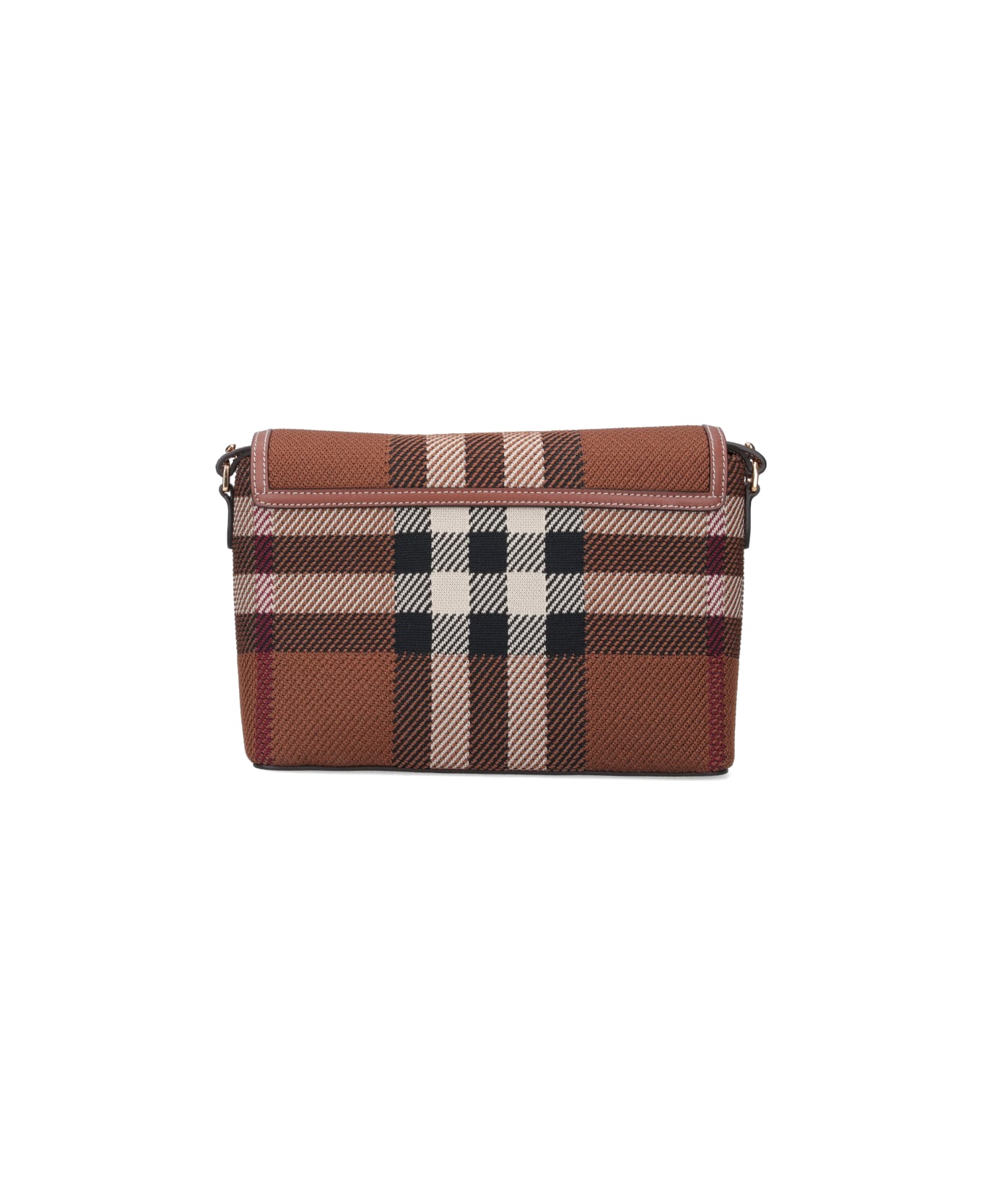 Burberry Tartan Knitted 'note' Bag - Brown