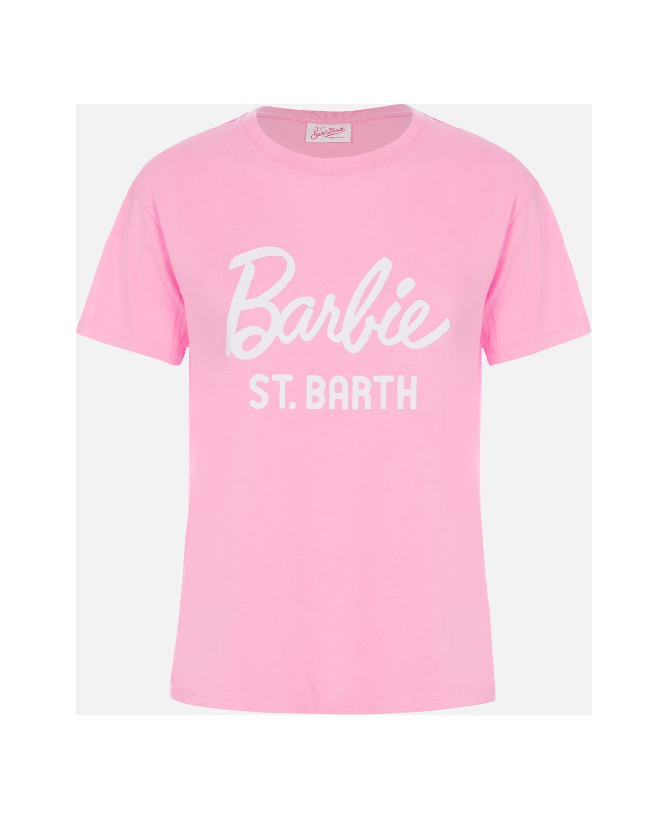 MC2 Saint Barth Woman Cotton Jersey Crewneck T-shirt Emilie With Barbie St. Barth Print | Barbie Special Edition - PINK