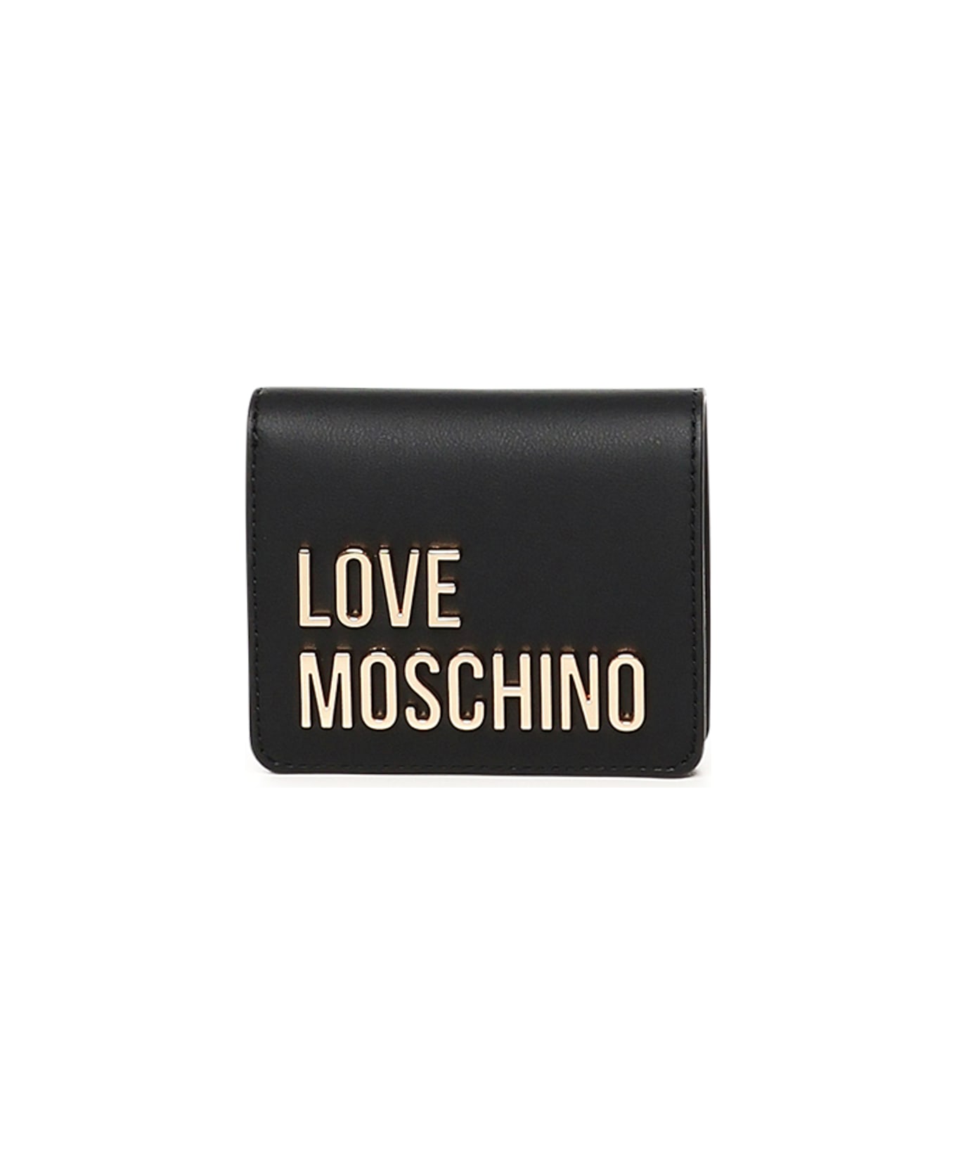 Love Moschino Small Wallet With Logo - Black