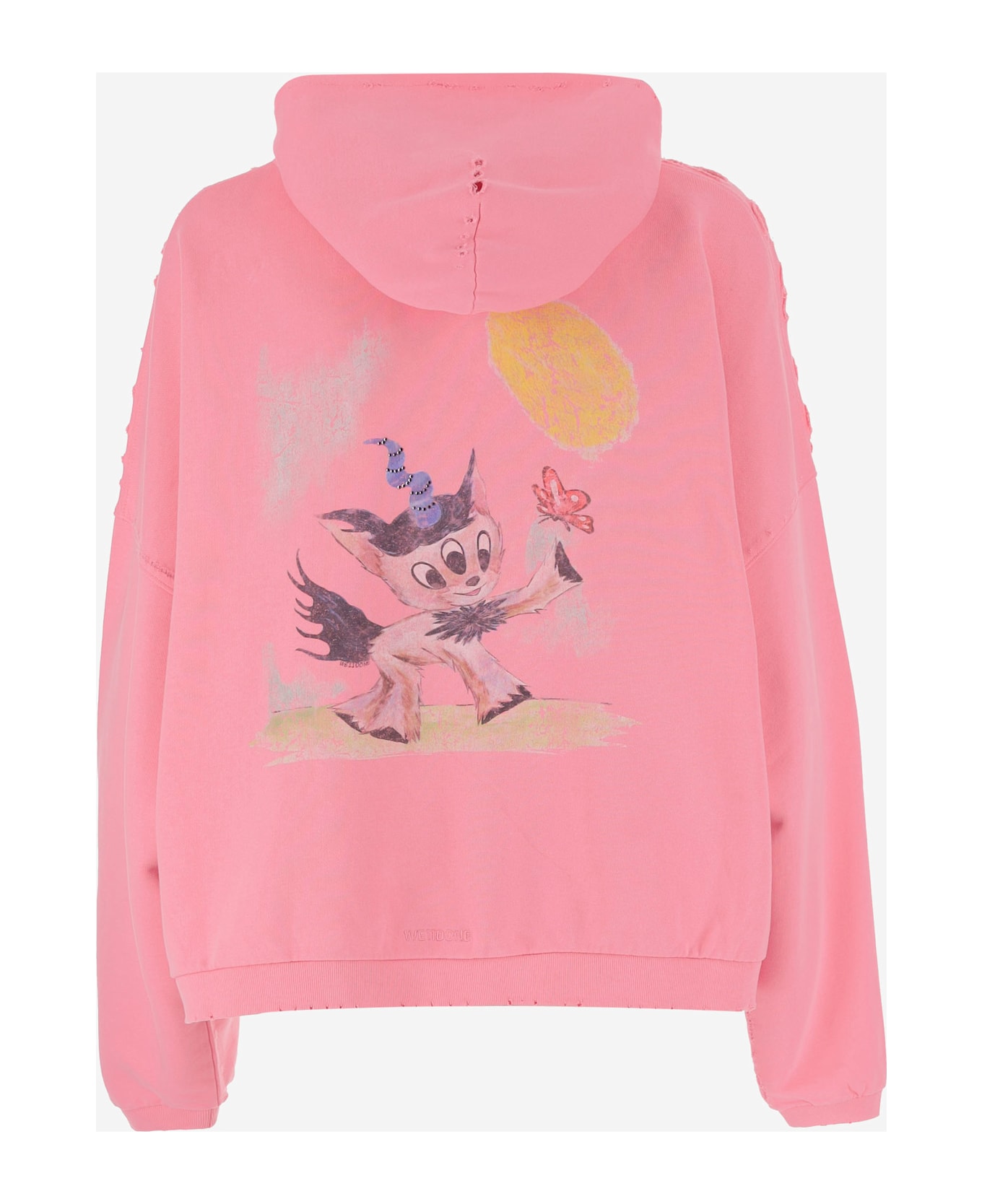 WE11 DONE Cotton Sweatshirt With Back Print - Pink