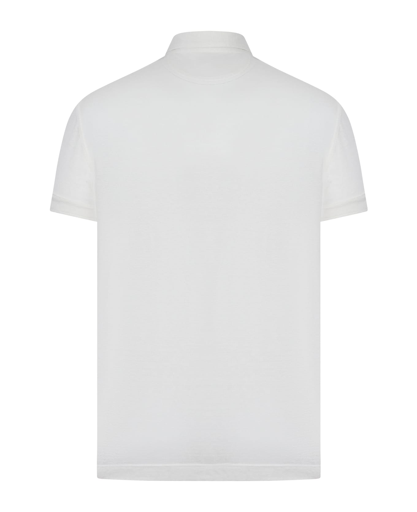 Tom Ford Short Sleeve Silk Polo - White