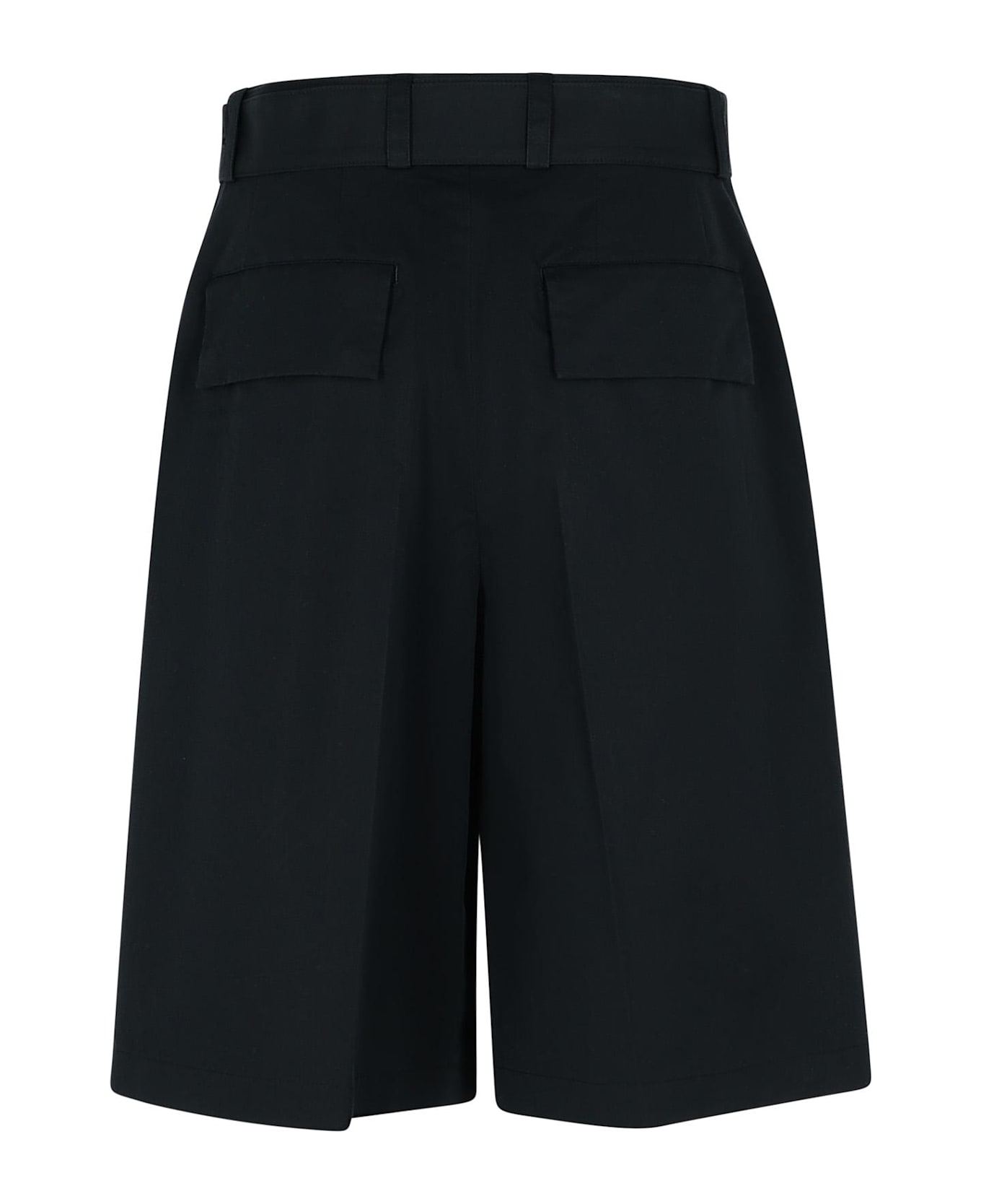 Jil Sander Black Cotton Blend Bermuda Shorts - Black