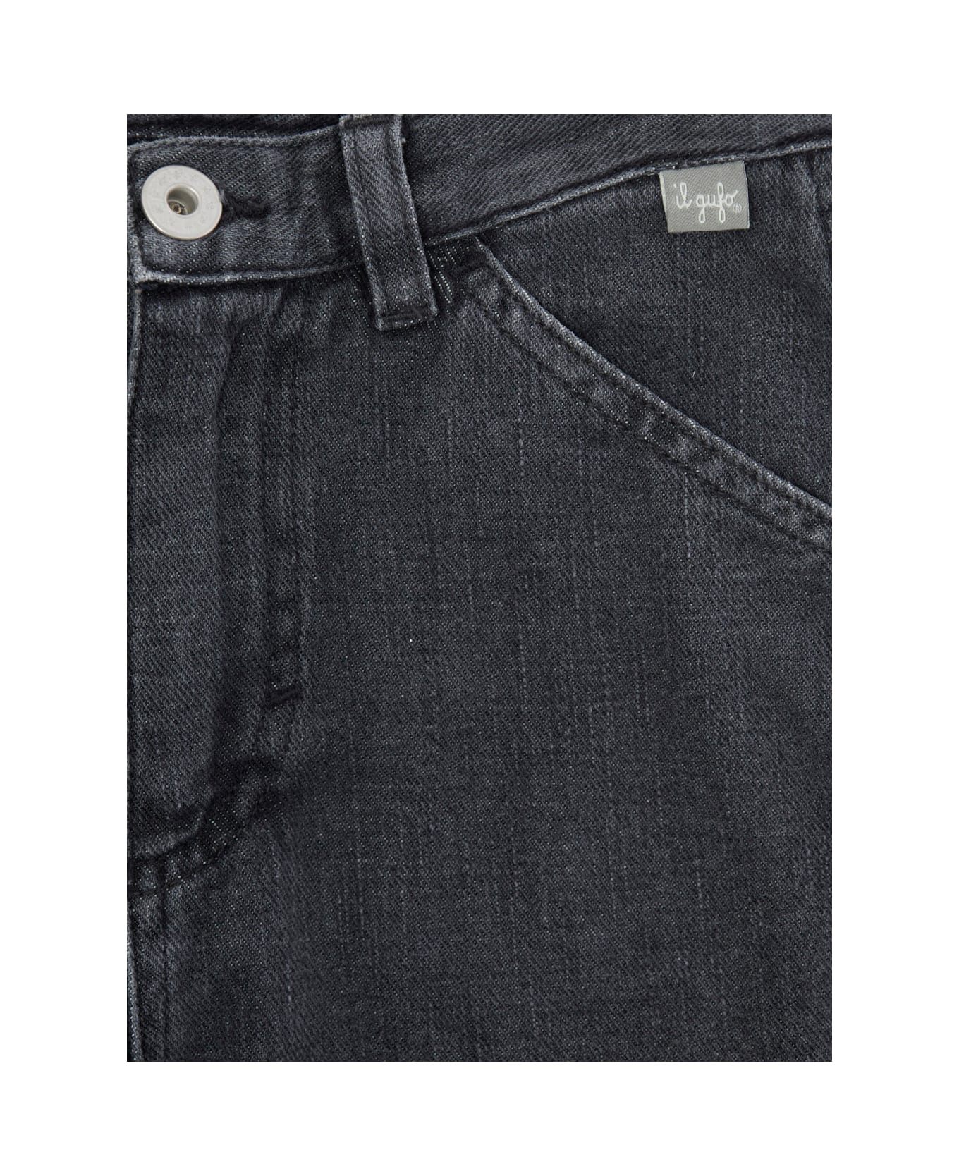 Il Gufo Grey Five-pocket Style Jeans In Denim Boy - Black