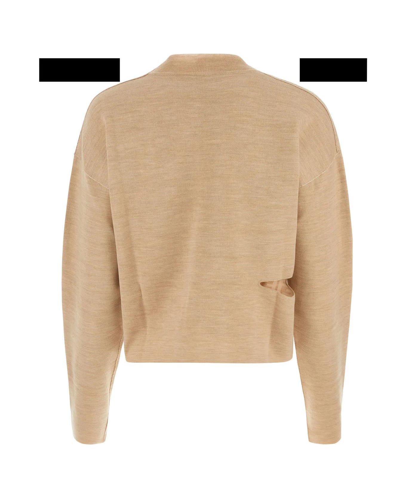 Fendi Beige Wool Blend Reversible Sweater - Buff