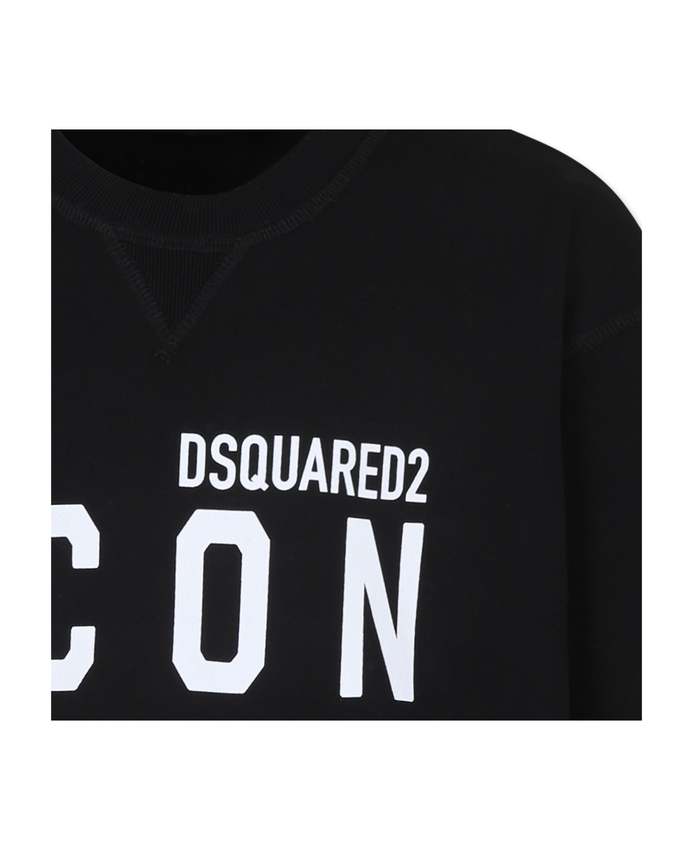 Dsquared2 Black Sweatshirt For Boy With Logo - Black