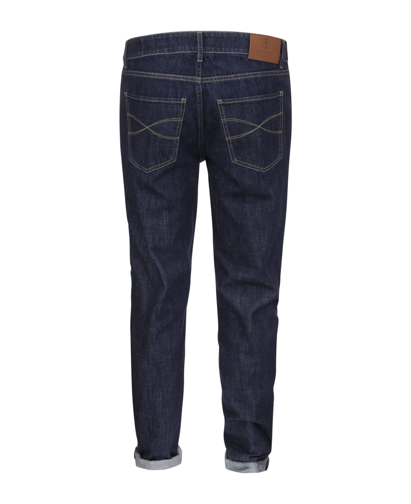 Brunello Cucinelli Five-pocket Traditional Fit Trousers In Lightweight Denim - Dark Denim