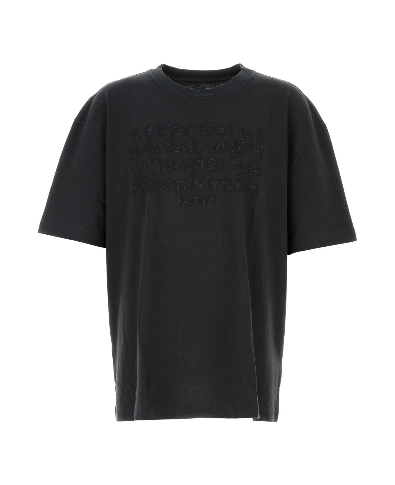 Maison Margiela Black Cotton Oversize T-shirt - CHARCOAL