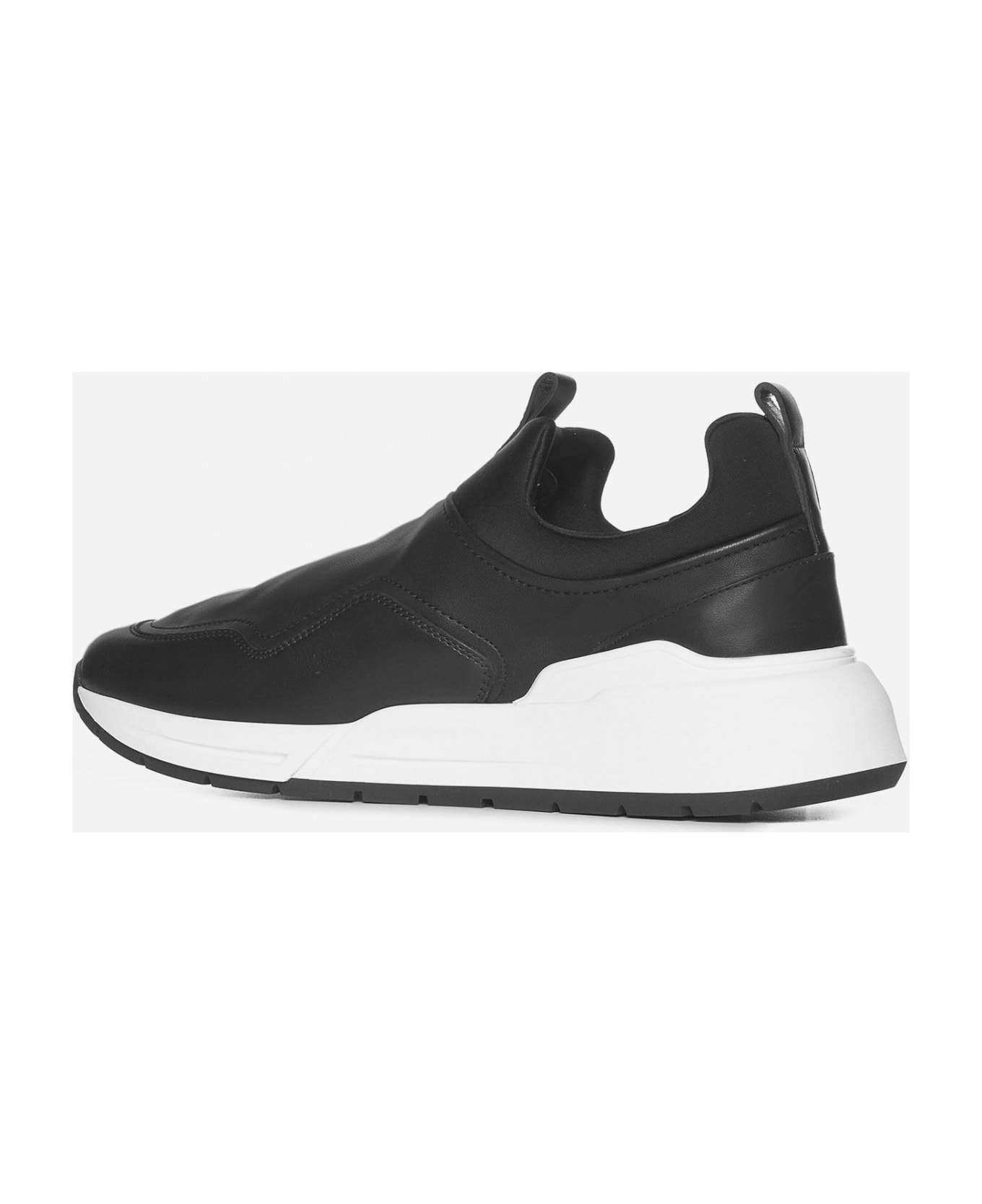 Ferragamo Cosma Leather Slip-on Sneakers - Black