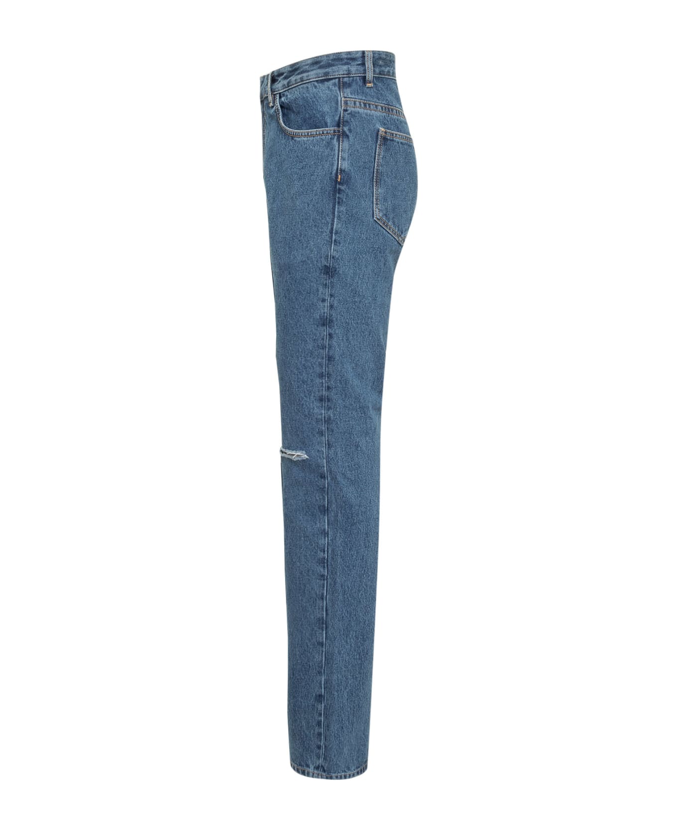 Givenchy Jeans With Zip And Rips Details - INDIGO BLUE