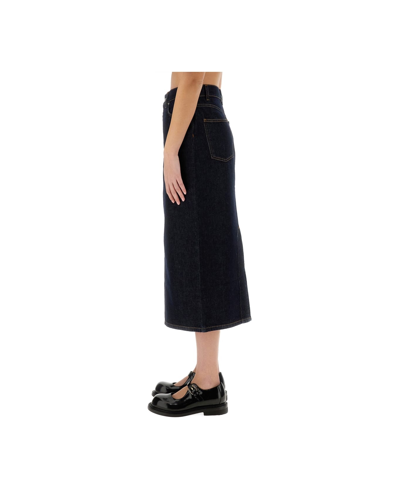 Moschino Long Denim Skirt - BLUE