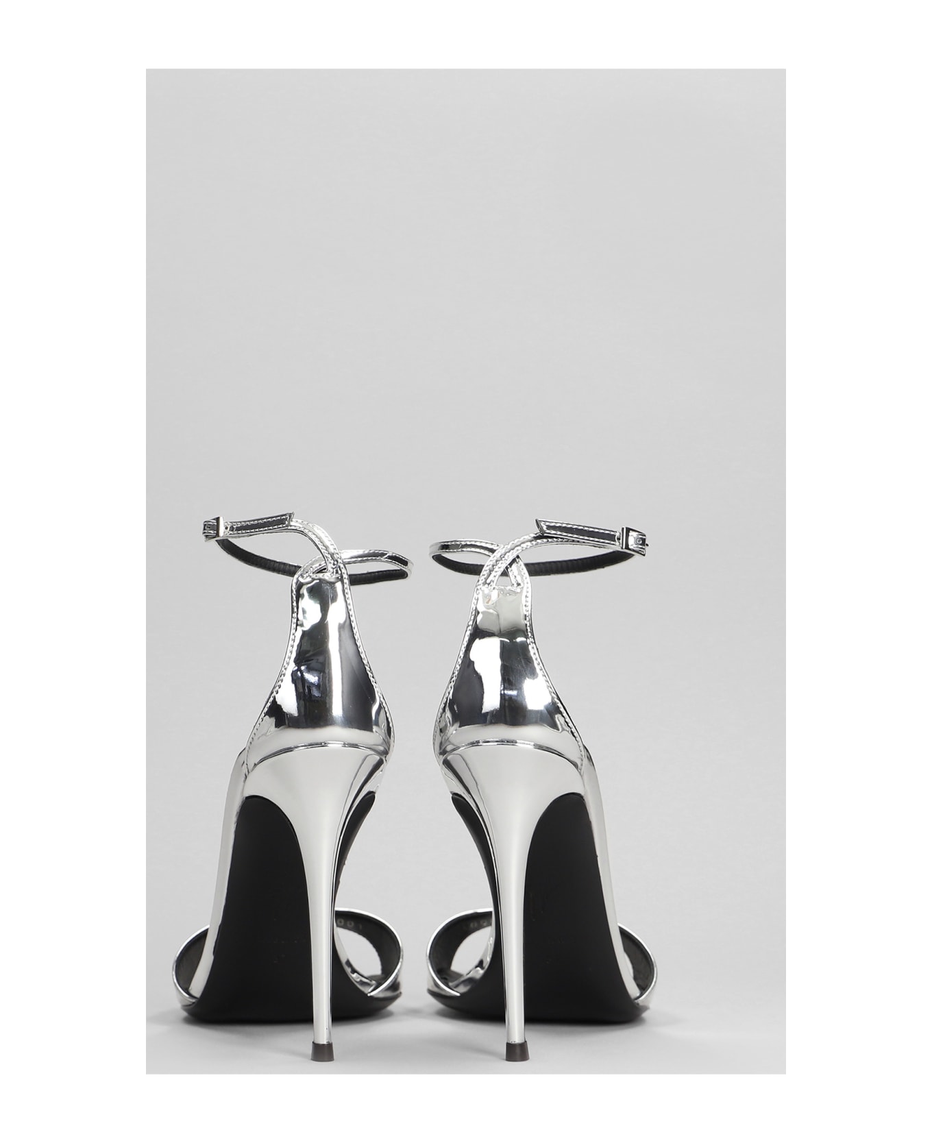 Giuseppe Zanotti Intrigo Strap Sandals In Silver Patent Leather - silver サンダル