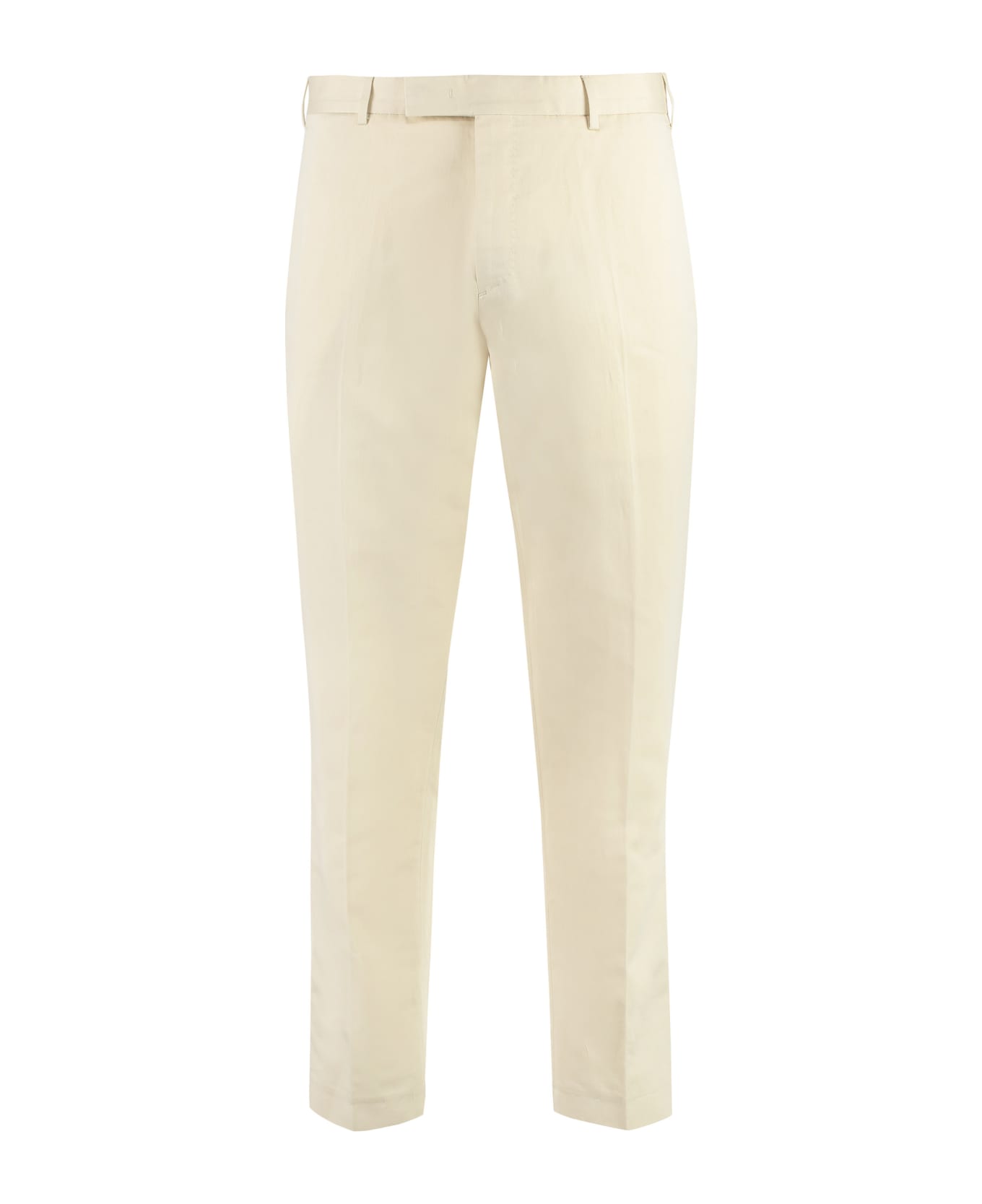 PT Torino Cotton-linen Trousers - Cream