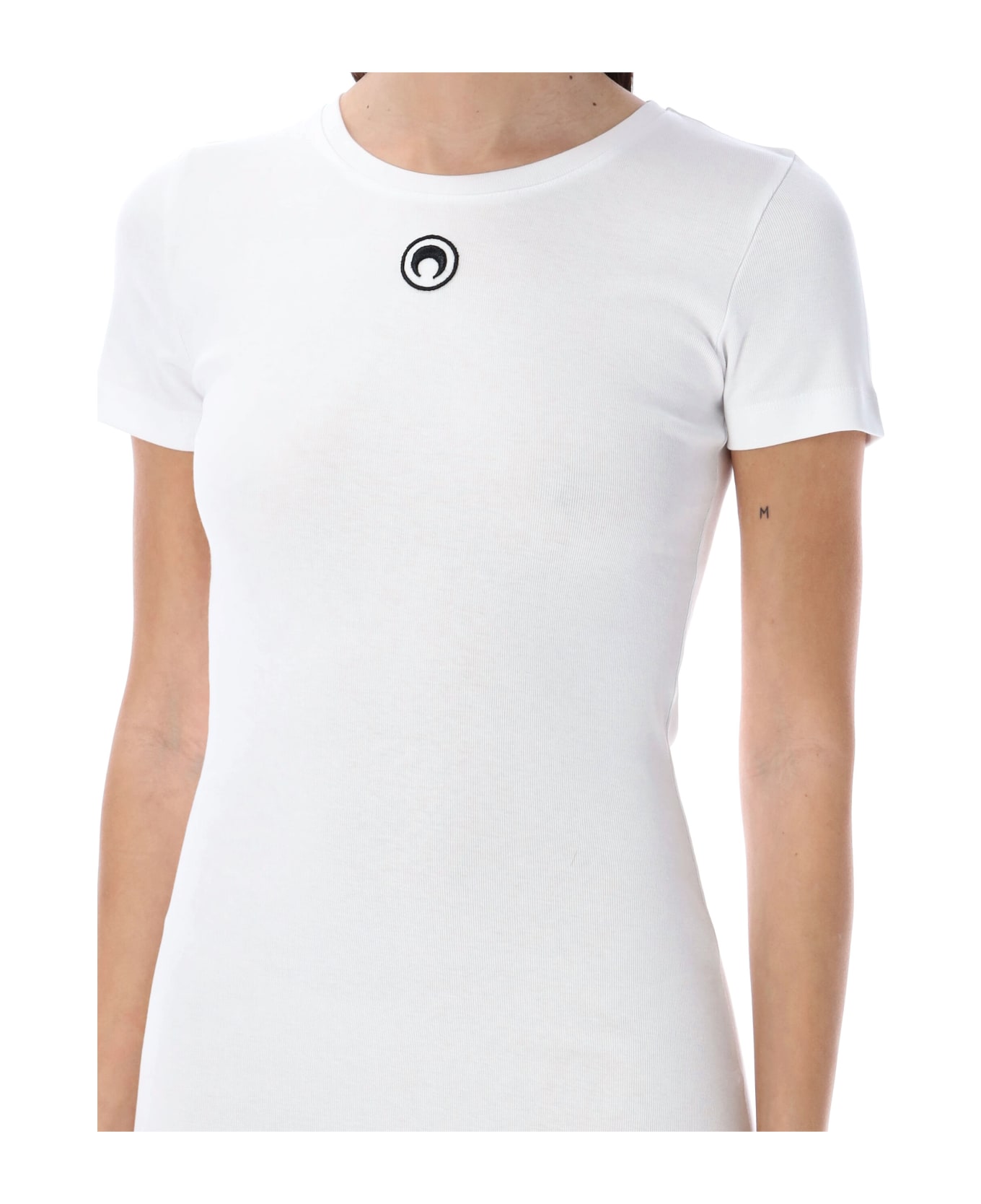 Marine Serre Rib T-shirt Dress - WHITE ワンピース＆ドレス
