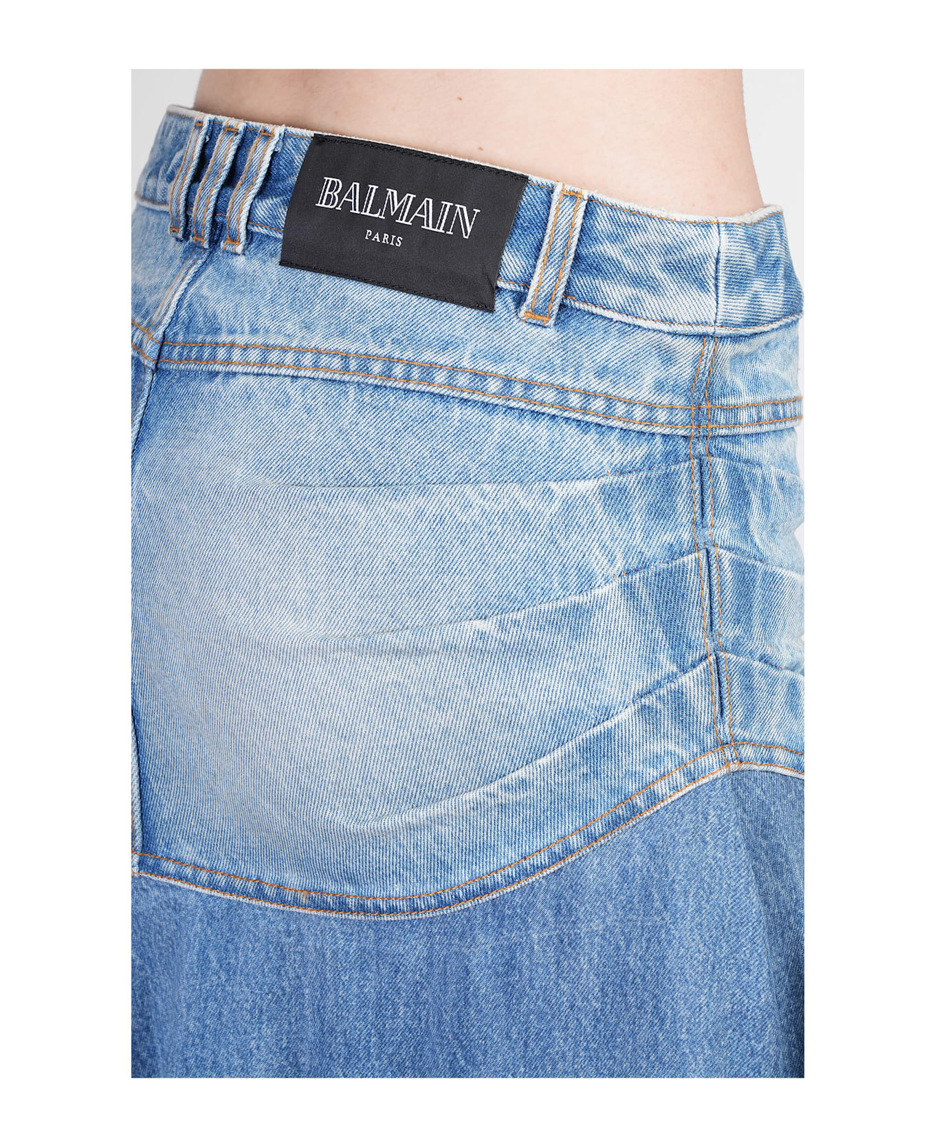 Balmain Skirt In Blue Cotton - blue