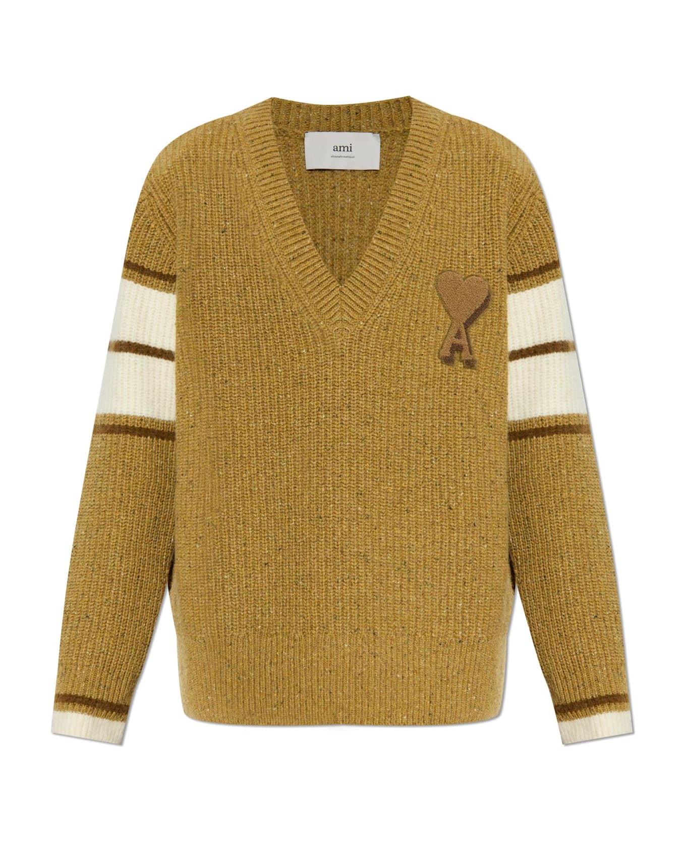 Ami Alexandre Mattiussi Wool Sweater With Logo - GREEN