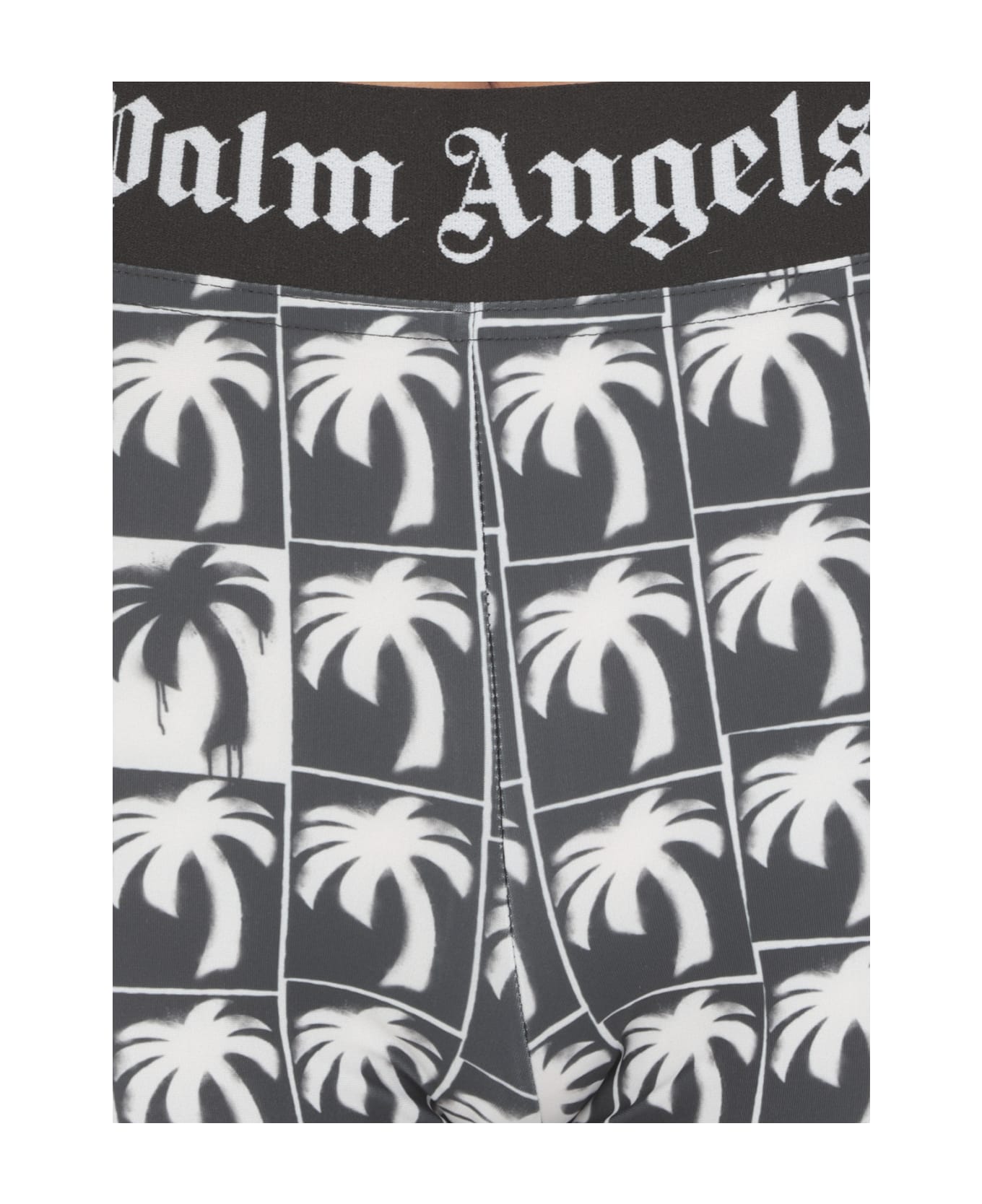 Palm Angels Short Leggings With Palm Logo - Multicolor