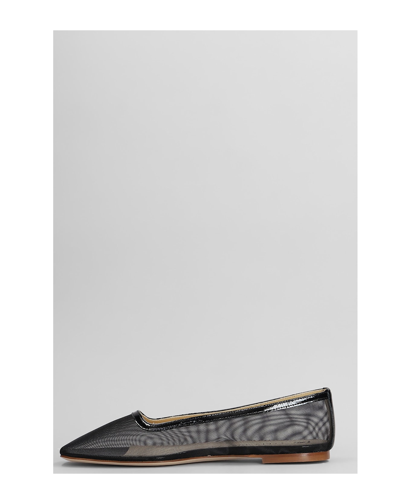 Fabio Rusconi Ballet Flats In Black Leather And Fabric - black