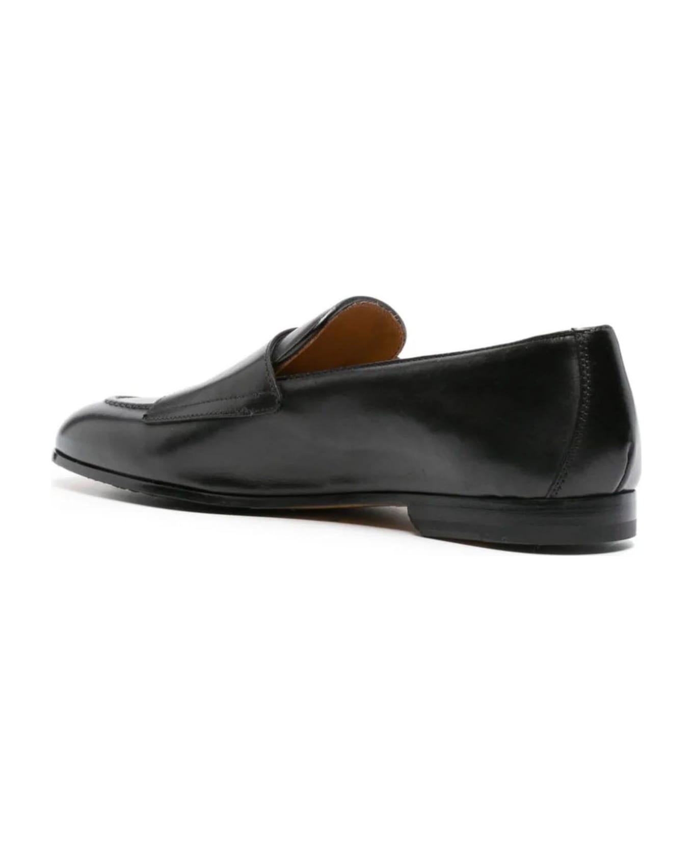 Doucal's Double-buckle Loafer In Black Leather - Black