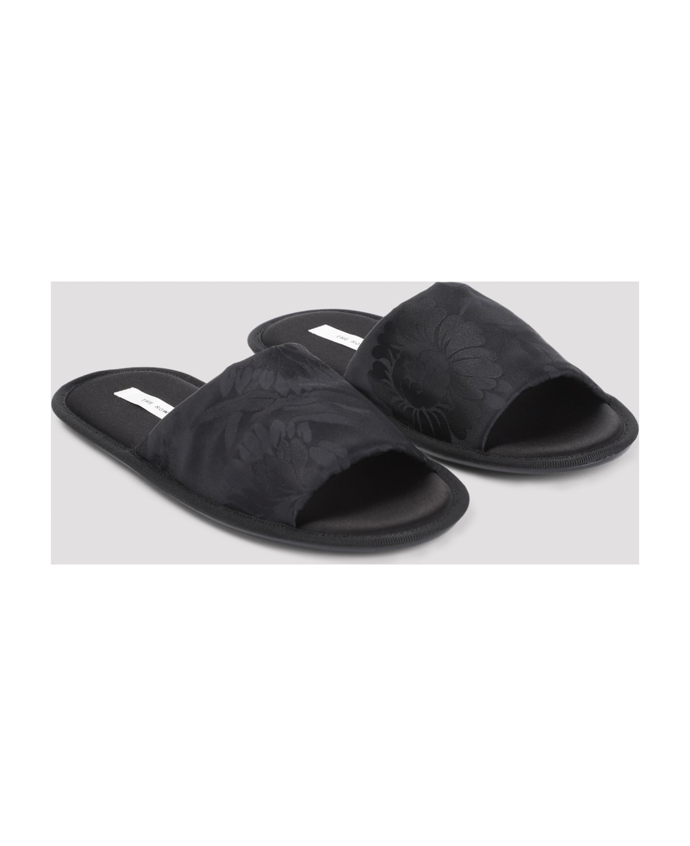 The Row Frances Open Toe Slippers - Blk Black