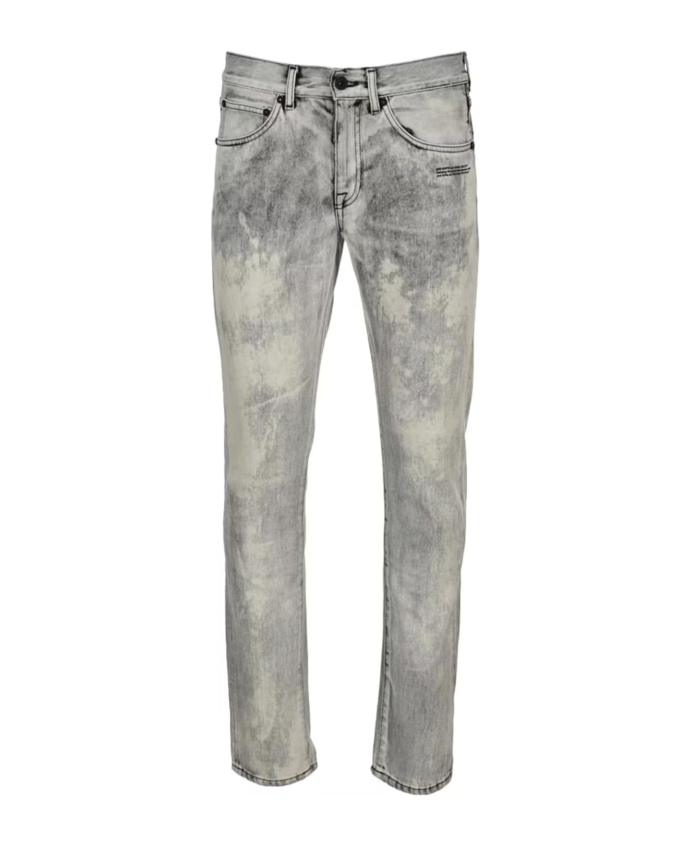 Off-White Cotton Denim Jeans - Gray
