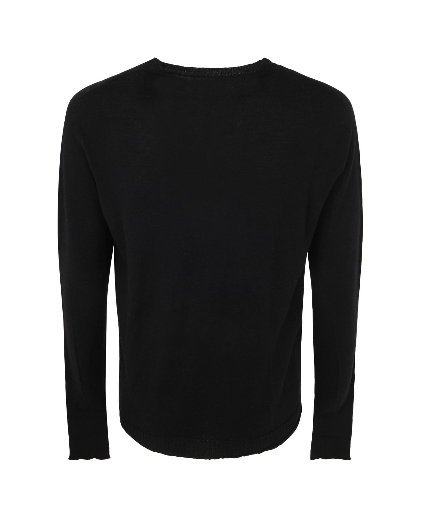MD75 Wool Basic Crew Neck Sweater - Black Basic ニットウェア