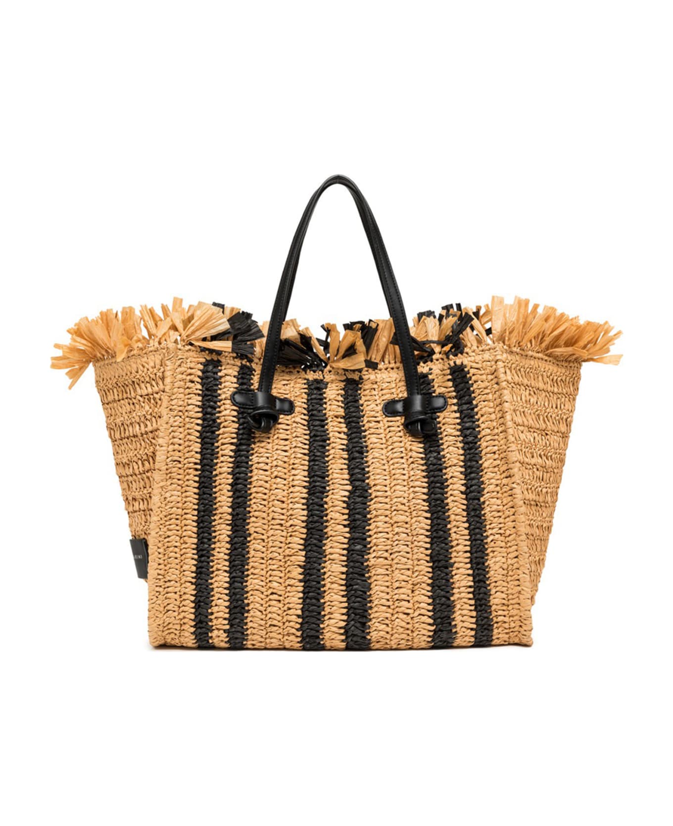 Gianni Chiarini Marcella Shopping Bag With Straw - NERO トートバッグ