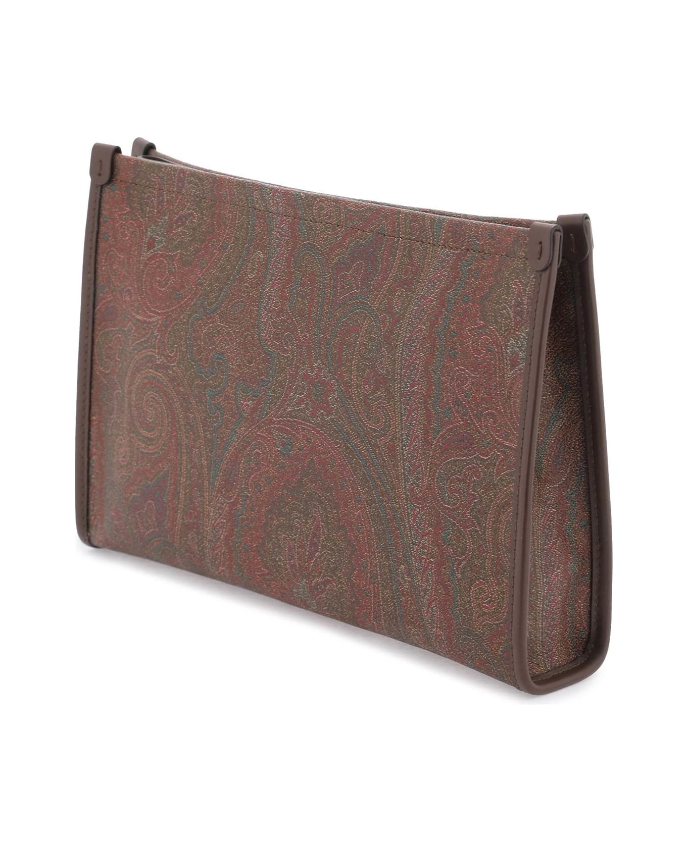 Etro Paisley Pouch With Embroidery - Beige