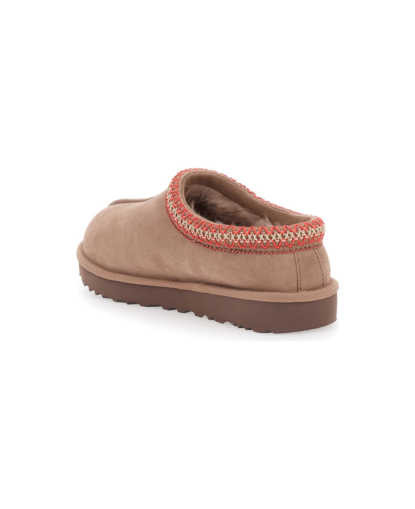 UGG 'tasman' Beige Mules With Embossed Logo In Suede Woman - Beige