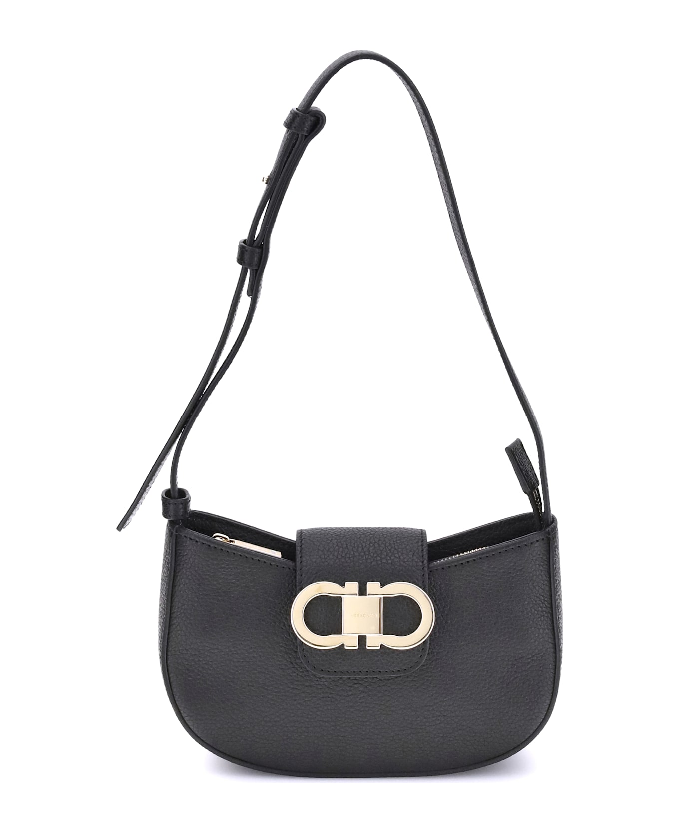 Ferragamo Gancini Shoulder Bag - BLACK