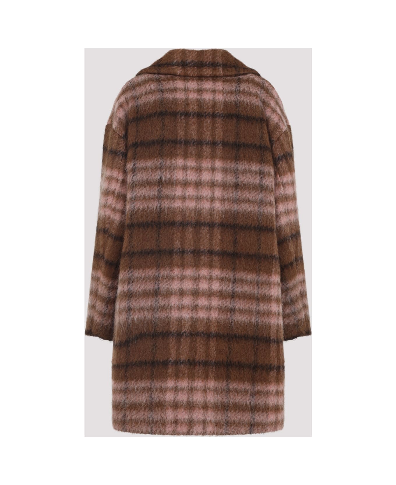 Moschino Check Coat - Fantasia Marrone