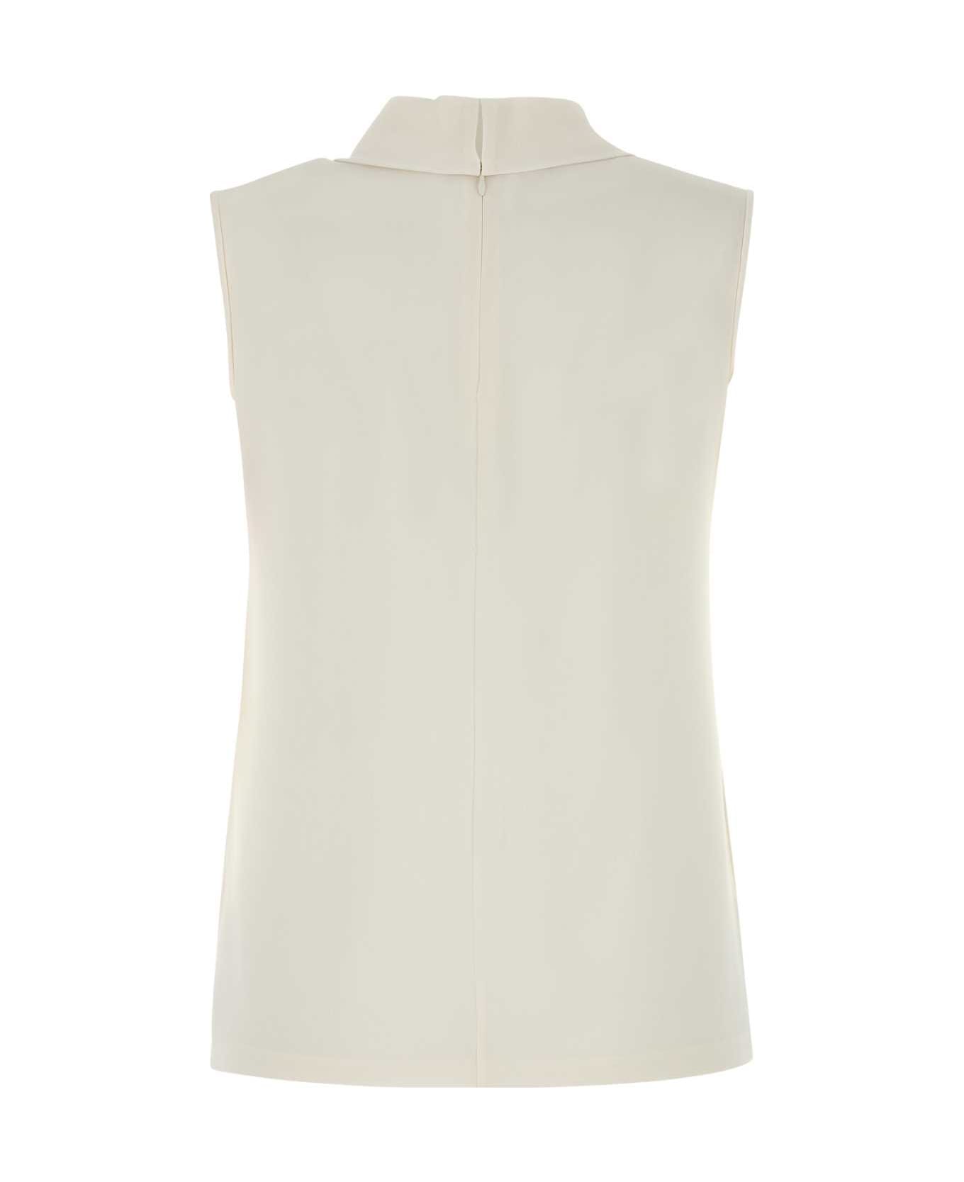 Valentino White Silk Top - Ivory