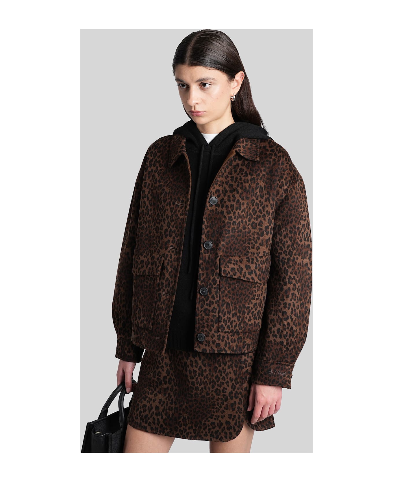 MC2 Saint Barth Bonnibell Double Casual Jacket In Animalier Wool - Animalier