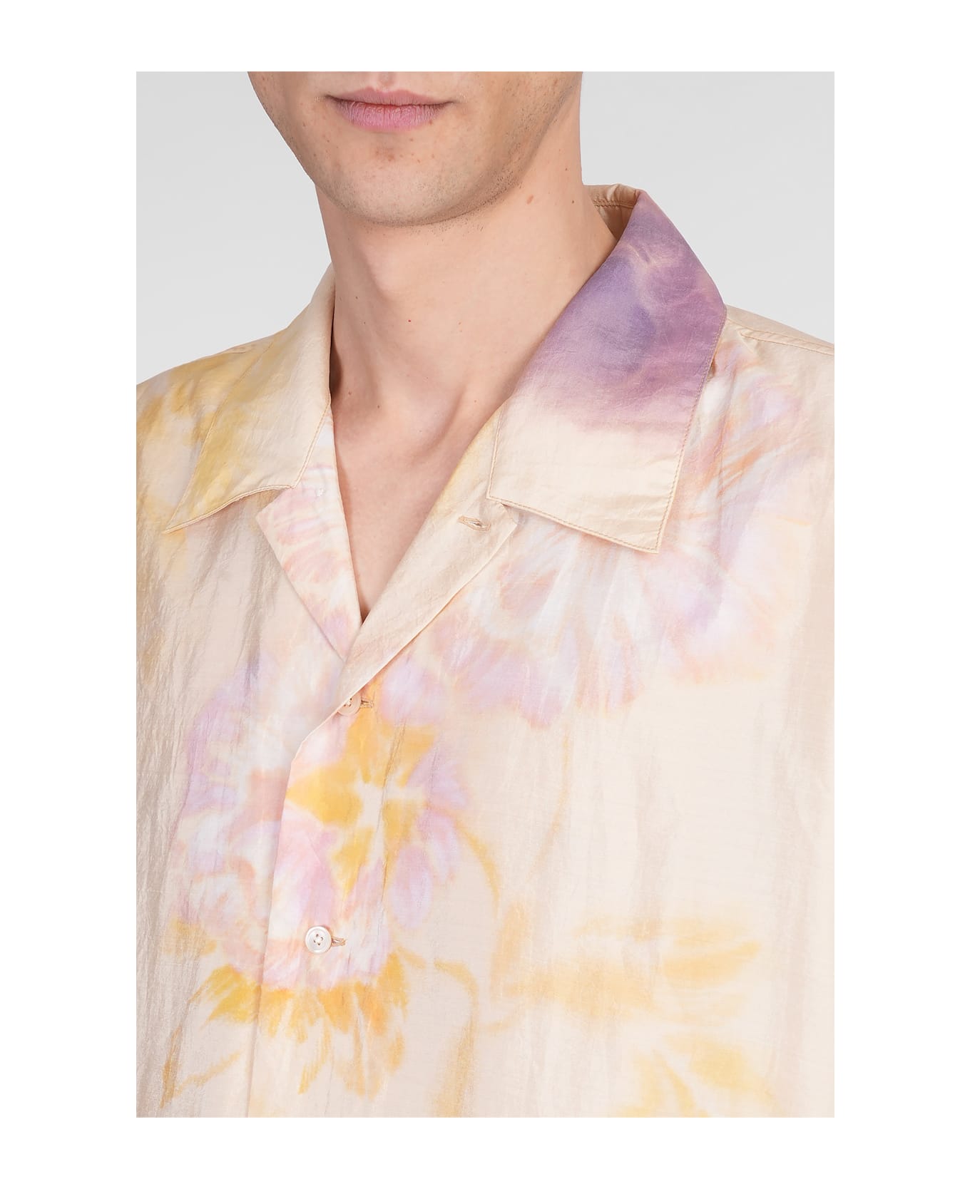 Lemaire Shirt In Yellow Silk - yellow
