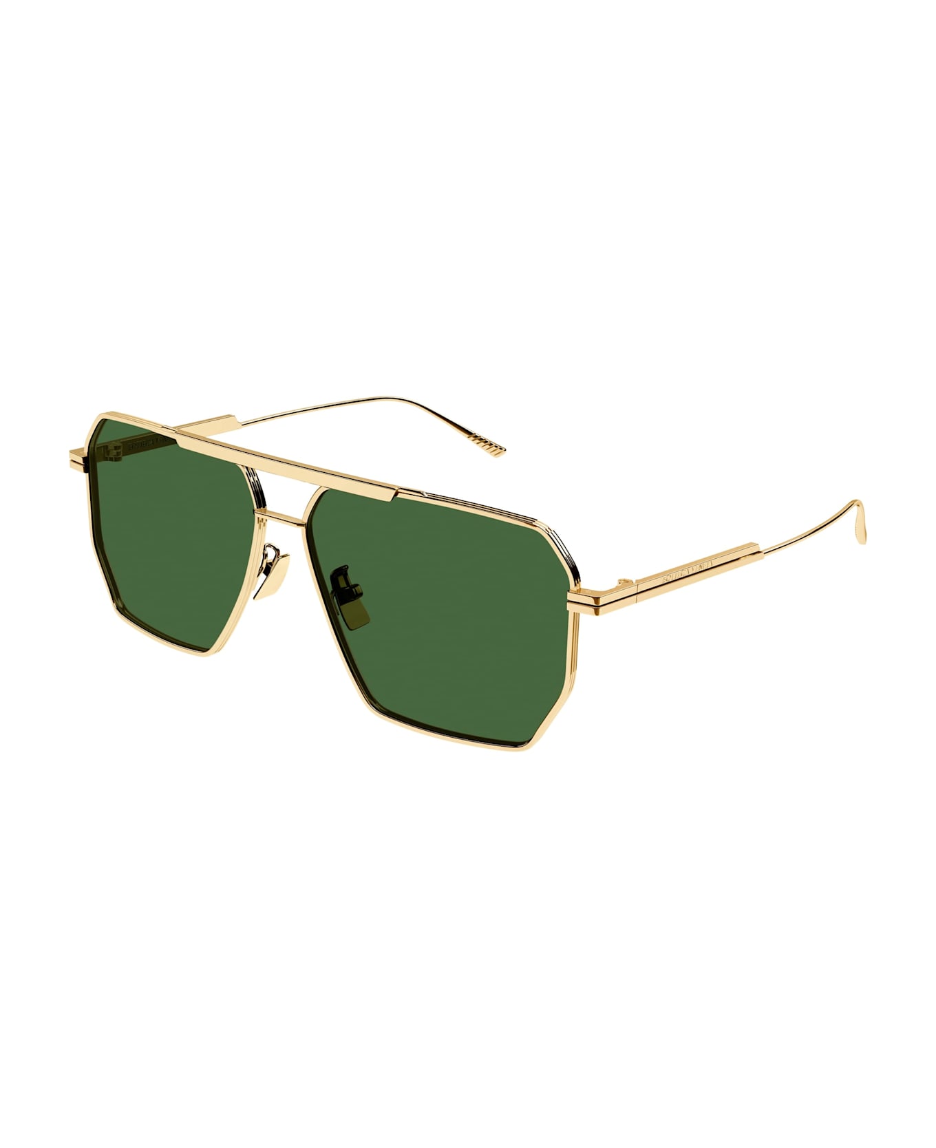 Bottega Veneta Eyewear Bv1012s-004 - Gold / Green Lens Sunglasses - Gold